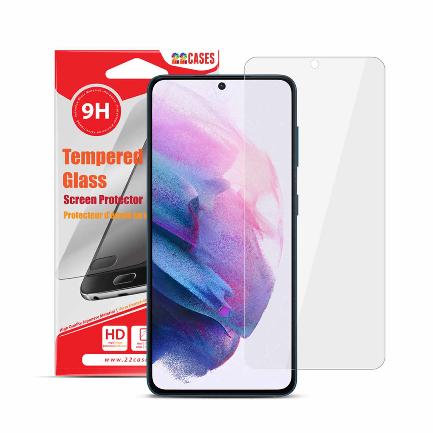 22 Cases Tempered Glass Screen Protector for Galaxy S21 FE