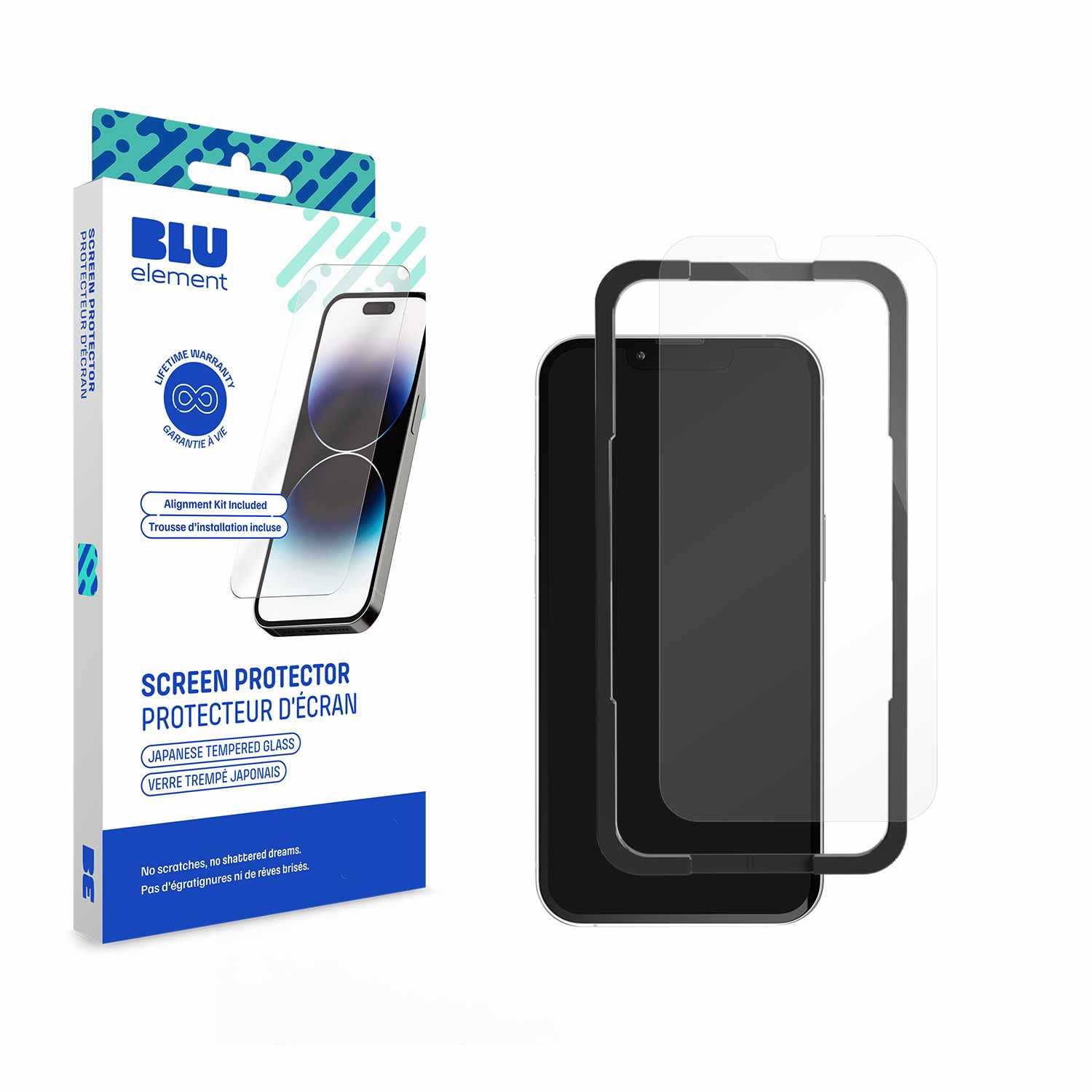 Blu Element Tempered Glass Screen Protector with Installation Kit for iPhone 17e/16e/14/13/13 Pro/12/12 Pro