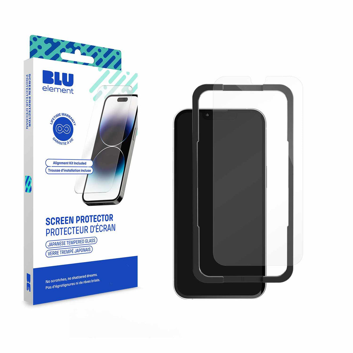 Blu Element Tempered Glass Screen Protector for iPhone 13, iPhone 13 Pro, iPhone 14, iPhone 16e, iPhone 17e