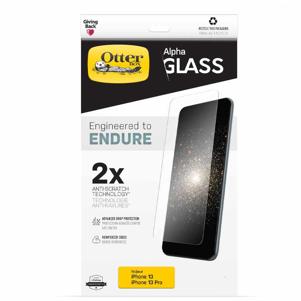 OtterBox Tempered Glass Screen Protector for iPhone 13, iPhone 13 Pro