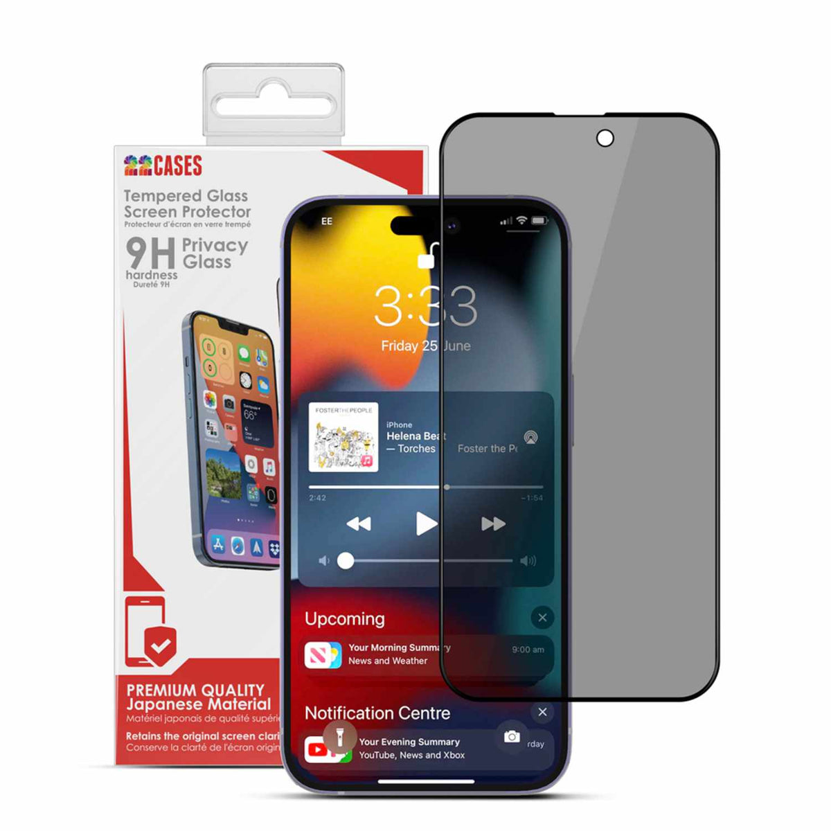 22 Cases Privacy Tempered Glass Screen Protector for iPhone 14 Pro Max