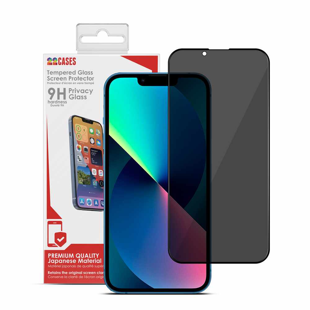 22 Cases Privacy Tempered Glass Screen Protector for iPhone 13, iPhone 14, iPhone 16e