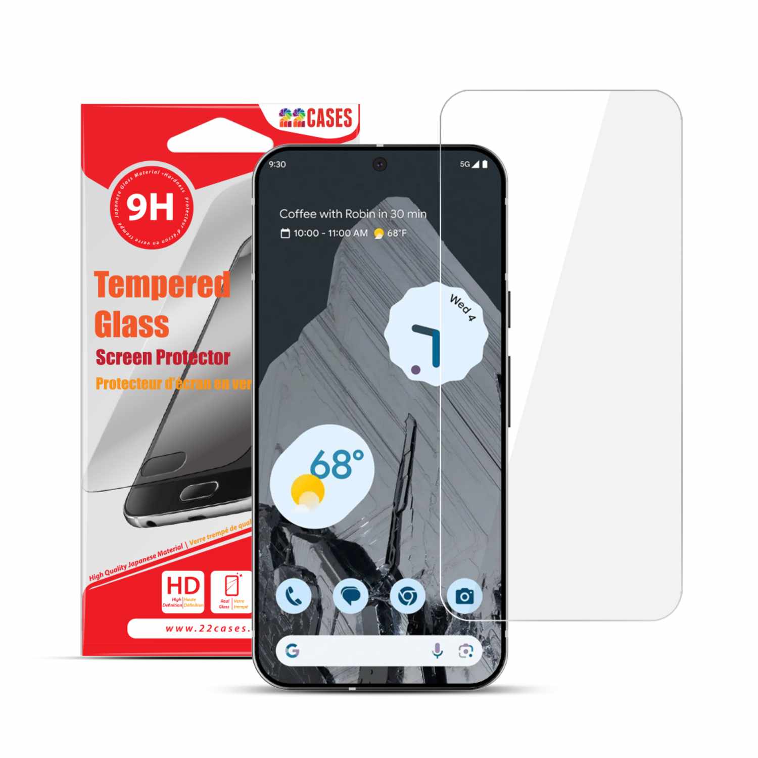 22 Cases Tempered Glass Screen Protector for Google Pixel 9
