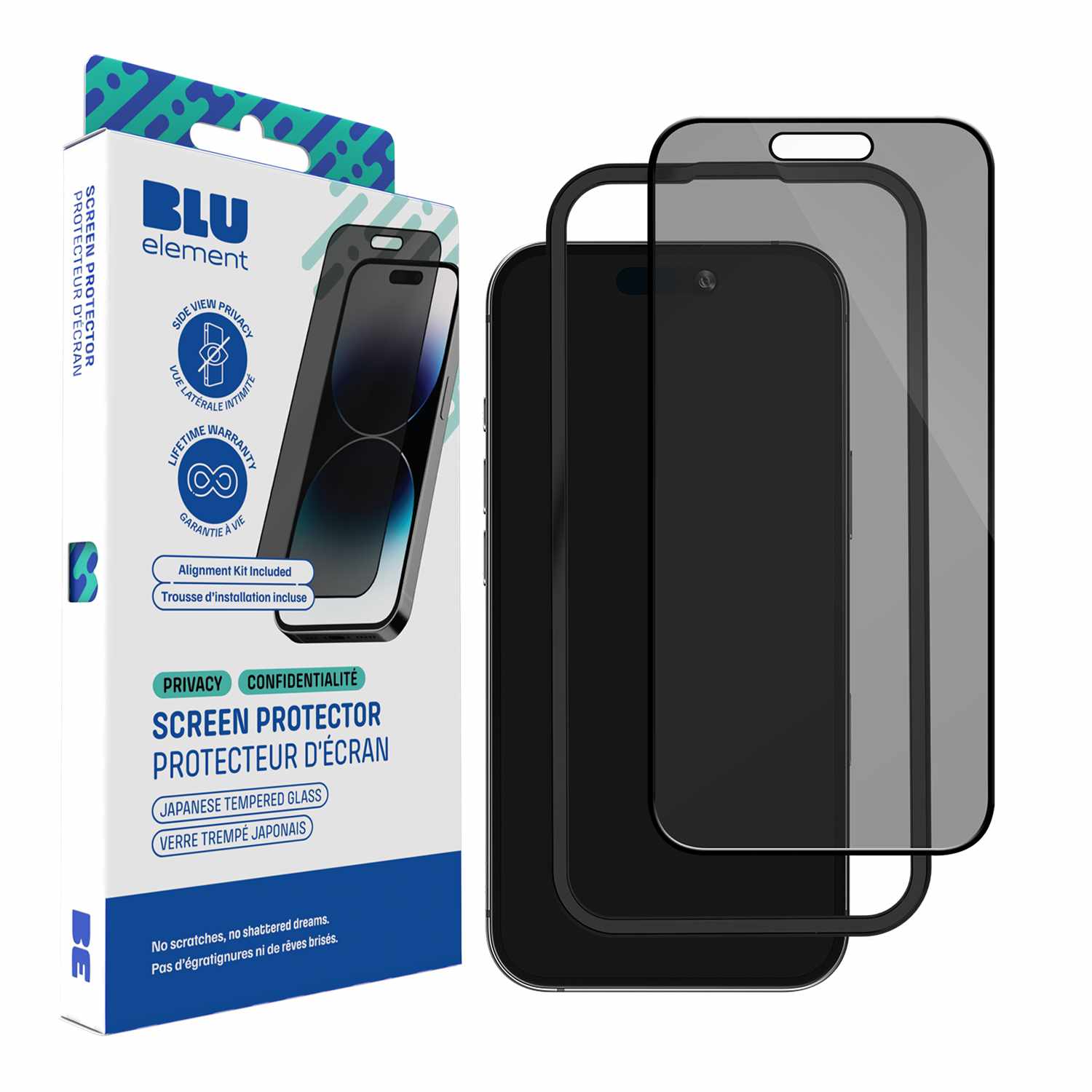 Blu Element Privacy Tempered Glass Screen Protector for iPhone 15, iPhone 16