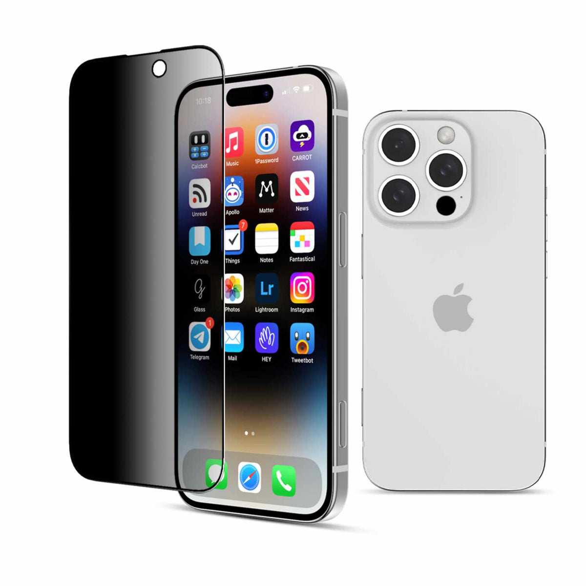 22 Cases Privacy Tempered Glass Screen Protector for iPhone 16 Pro