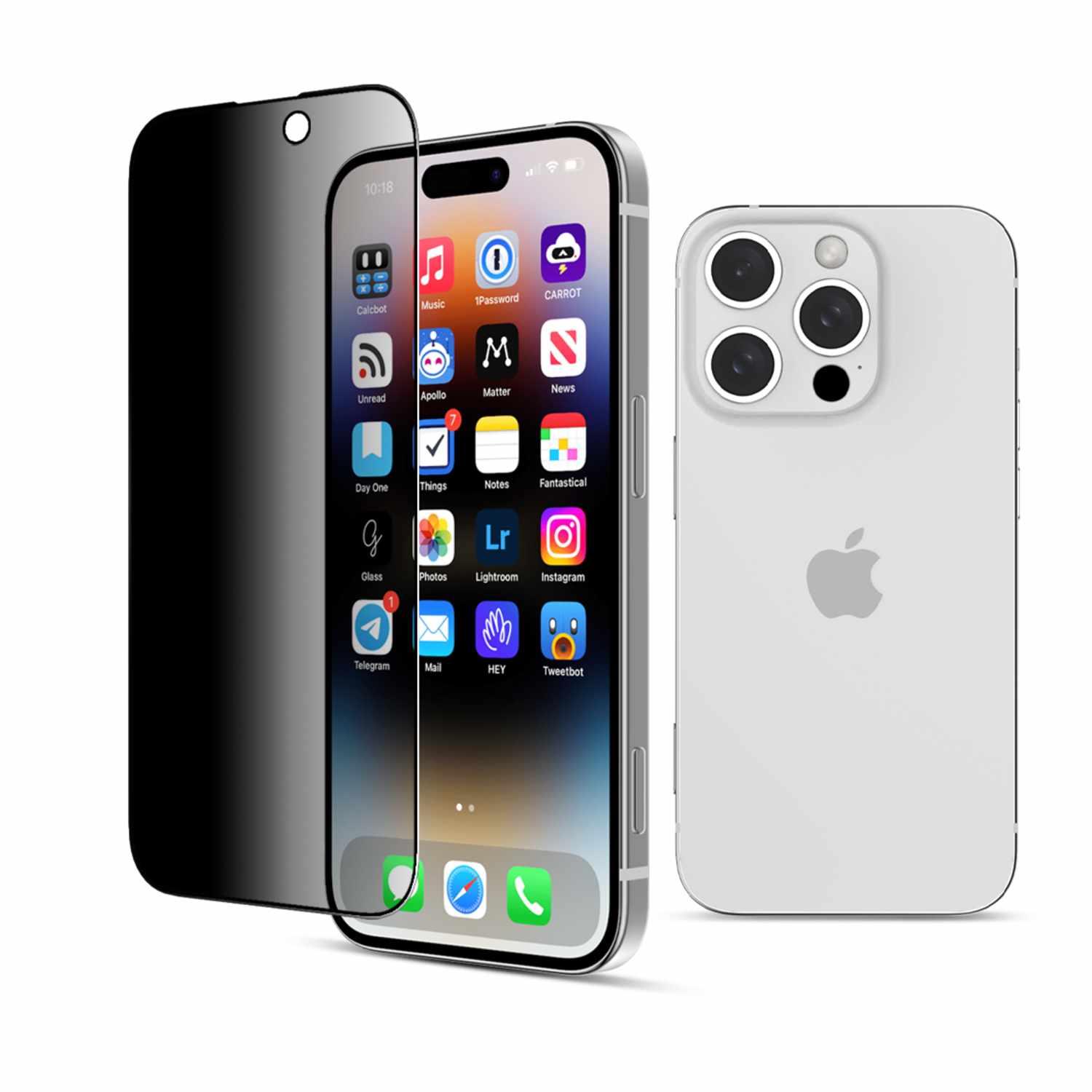 22 Cases Privacy Tempered Glass Screen Protector for iPhone 16 Pro
