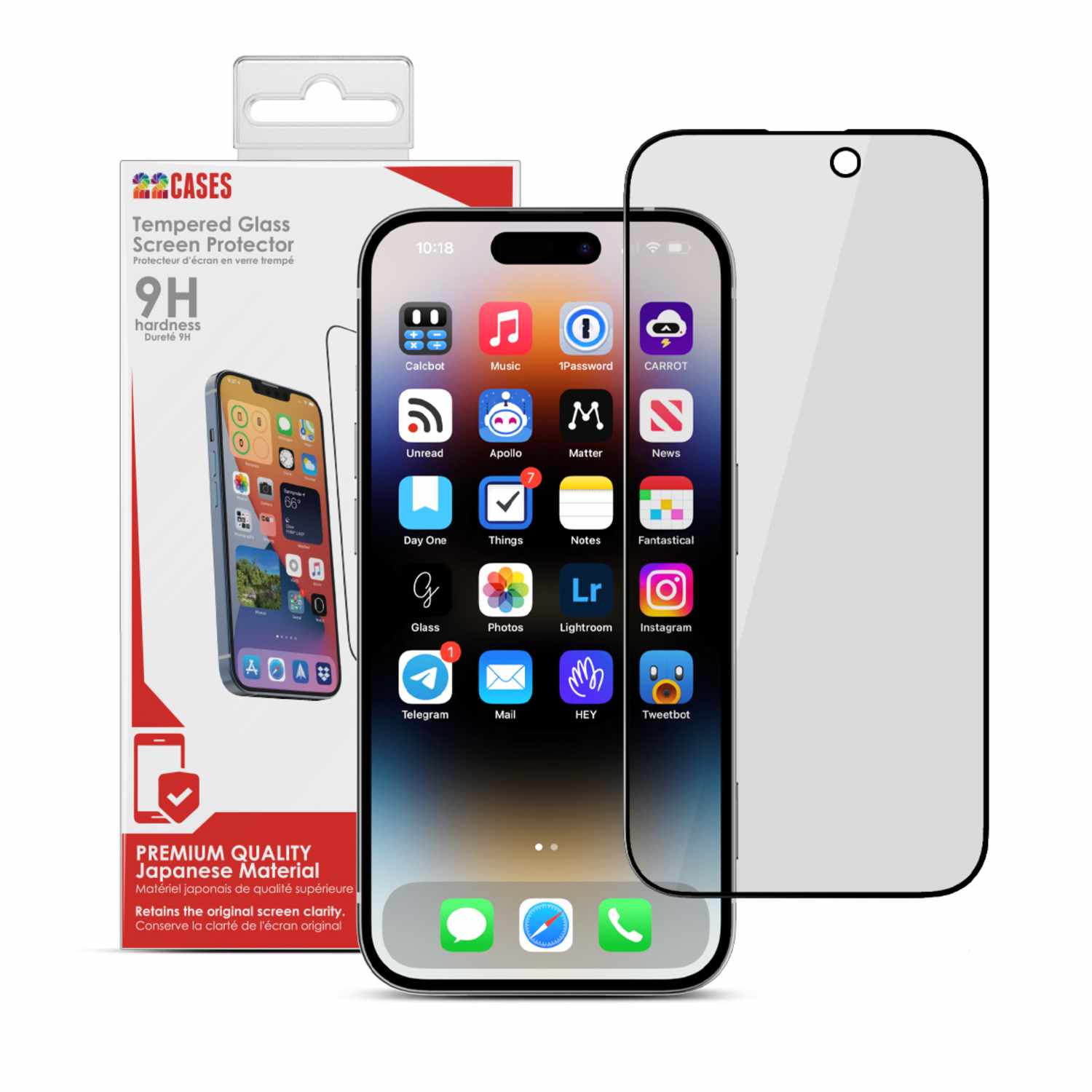 22 Cases Privacy Tempered Glass Screen Protector for iPhone 16 Pro