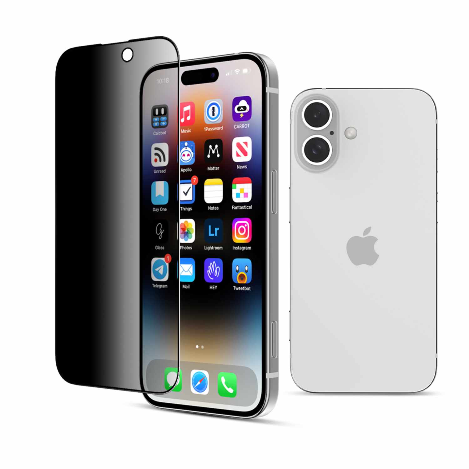 22 Cases Privacy Tempered Glass Screen Protector for iPhone 15, iPhone 16