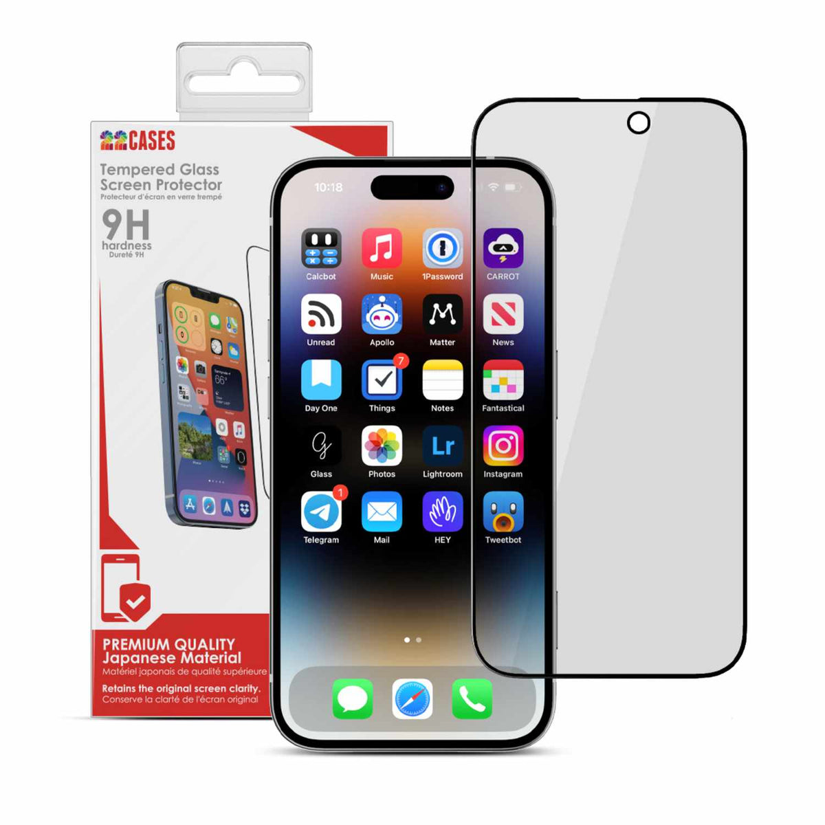 22 Cases Privacy Tempered Glass Screen Protector for iPhone 15, iPhone 16