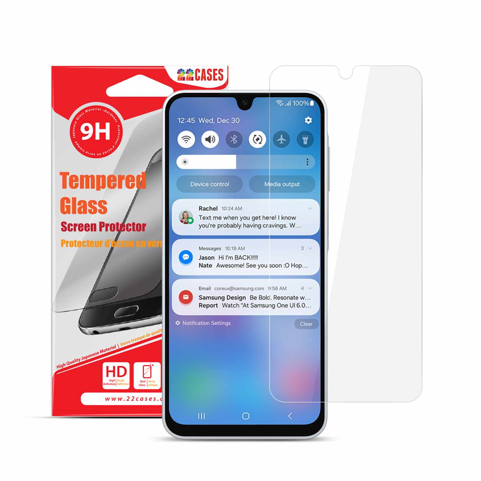 22 Cases Tempered Glass Screen Protector for Galaxy A17, Galaxy A16