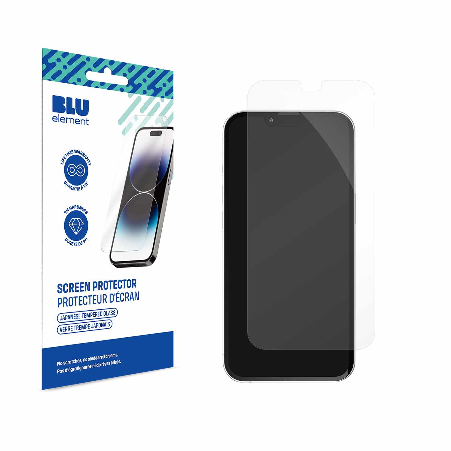Blu Element Tempered Glass Screen Protector for iPhone 13, iPhone 13 Pro, iPhone 14, iPhone 16e, iPhone 17e