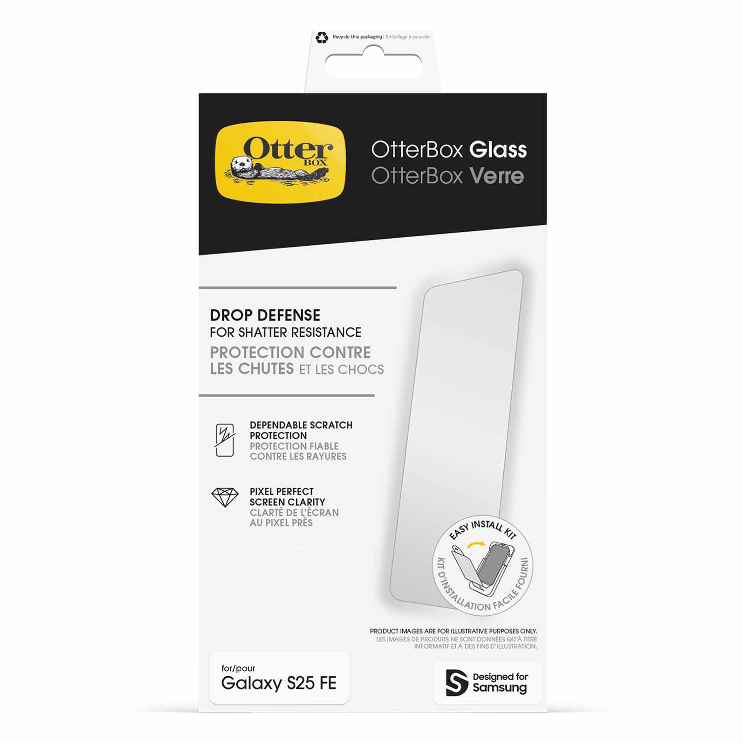 OtterBox Glass Screen Protector Clear for Galaxy S25 FE