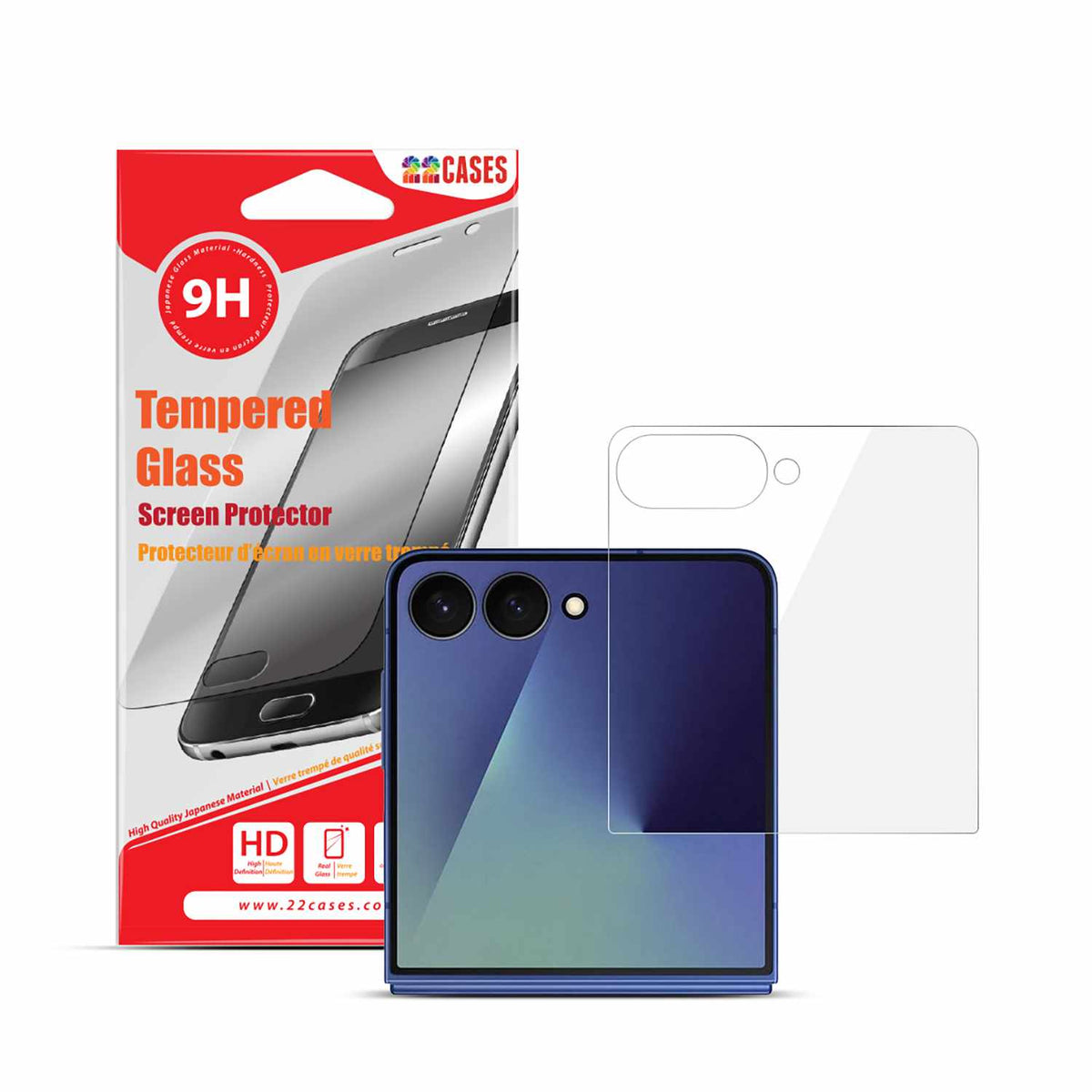 22 Cases Tempered Glass Screen Protector for Galaxy Z Flip7