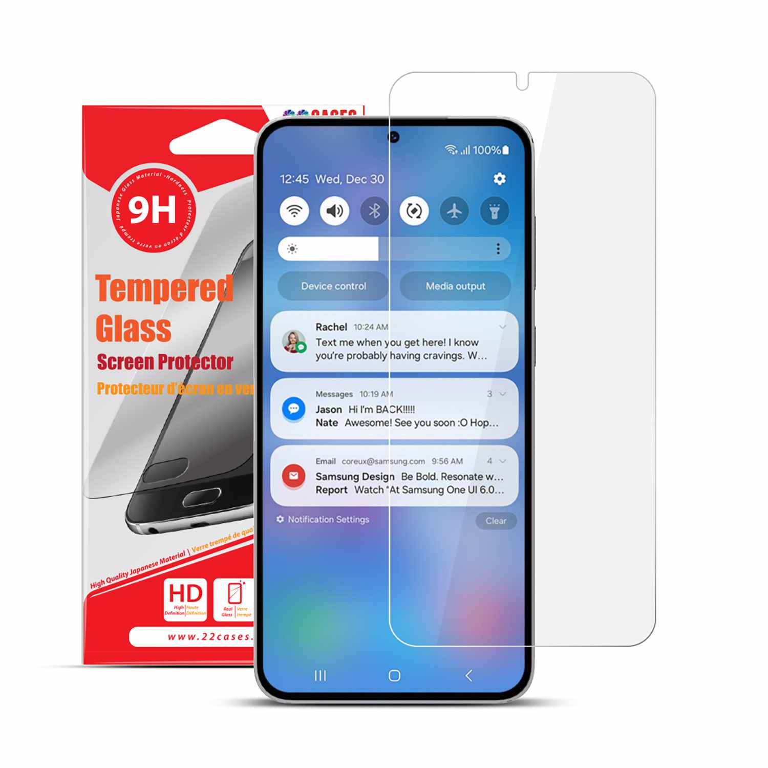 22 Cases Tempered Glass Screen Protector for Galaxy S26