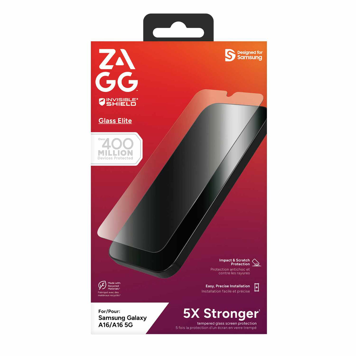 ZAGG InvisibleShield Glass Elite Screen Protector for Galaxy A17, Galaxy A16