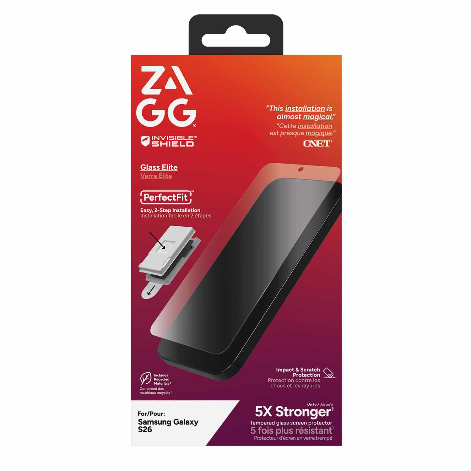 ZAGG InvisibleShield Glass Elite Biometric Screen Protector for Galaxy S26