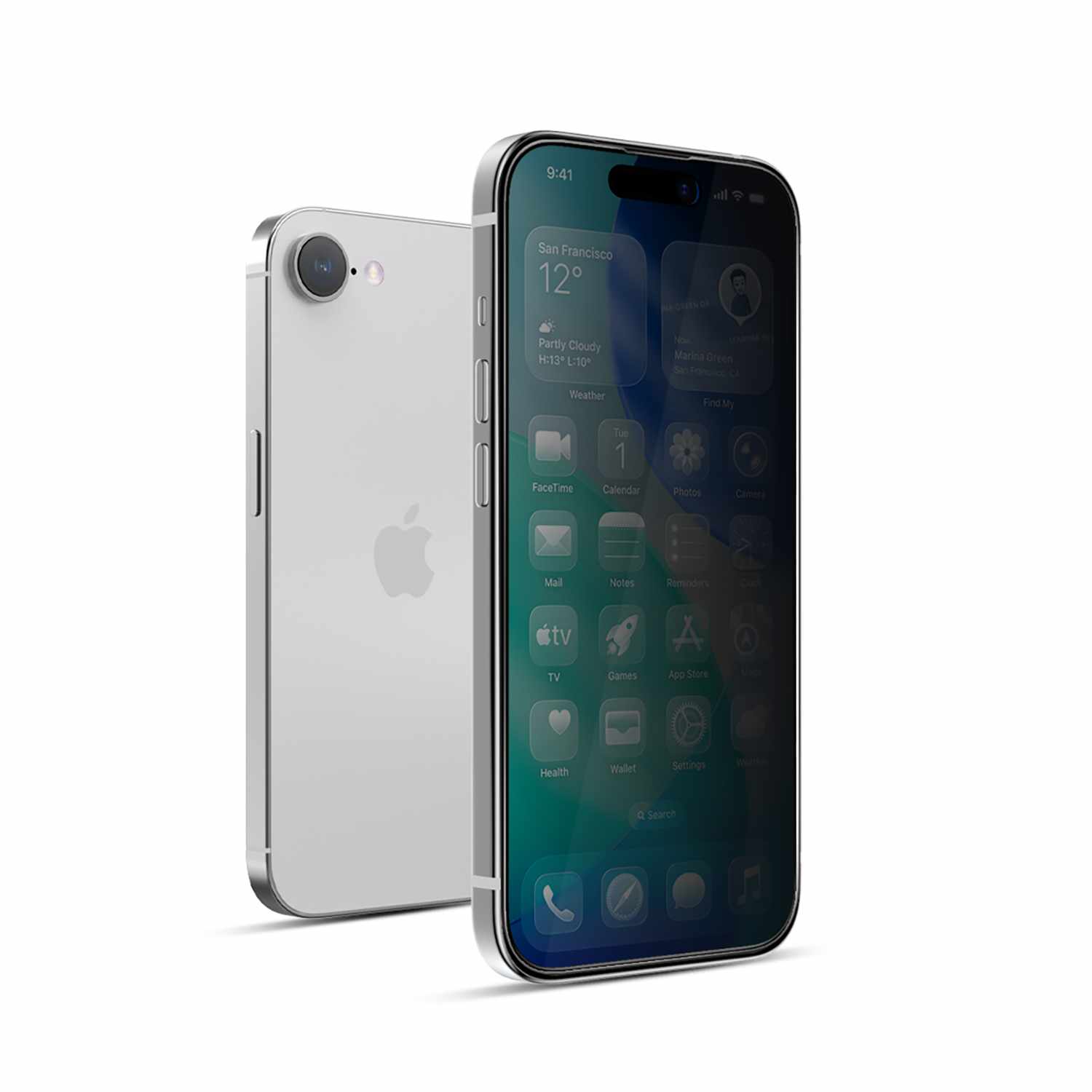 22 Cases Privacy Tempered Glass Screen Protector for iPhone 16e, iPhone 17e