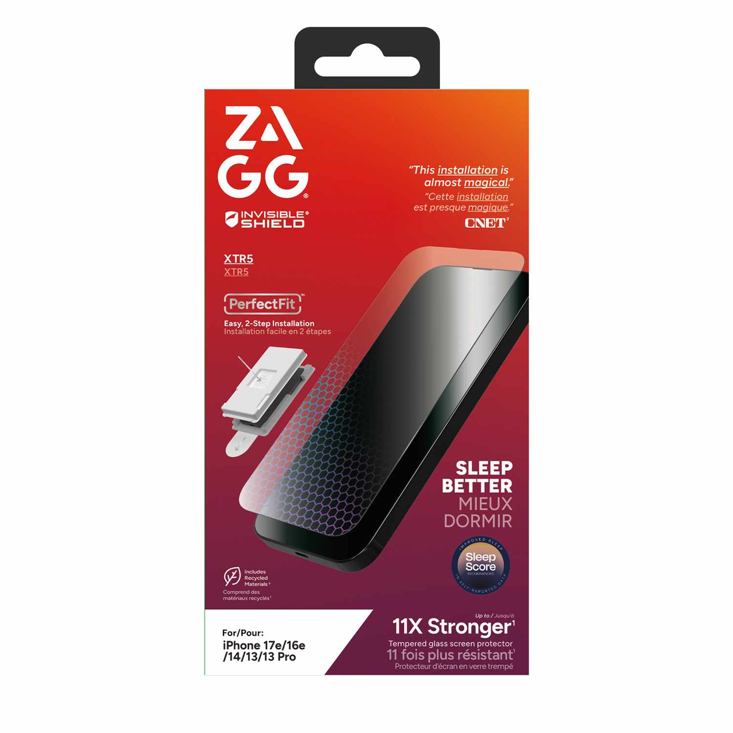 ZAGG InvisibleShield Glass Elite XTR5 Screen Protector for iPhone 17e, iPhone 16e, iPhone 14, iPhone 13 Pro, iPhone 13