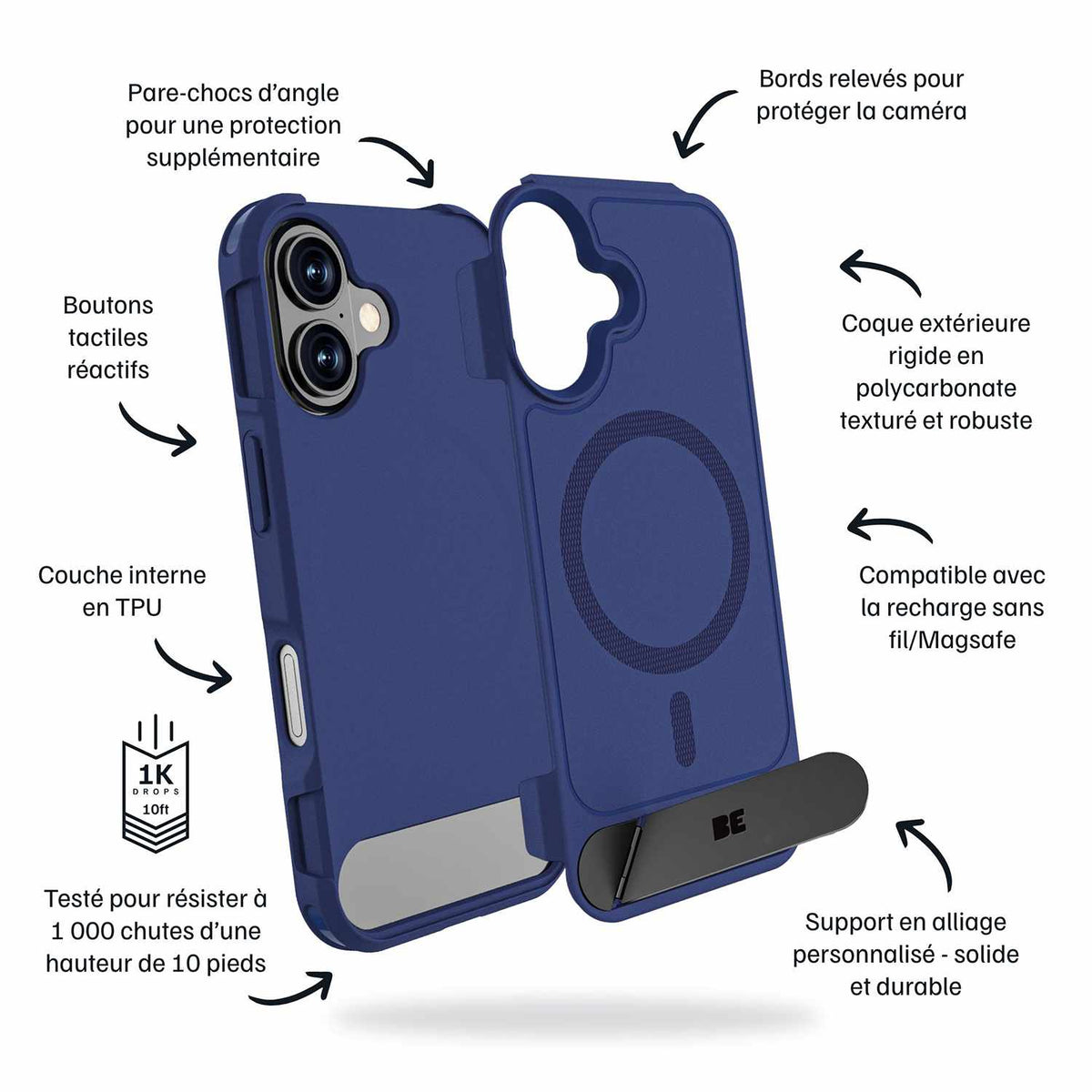 Blu Element Armour Ultra MagSafe with Kickstand Case Navy for iPhone 17