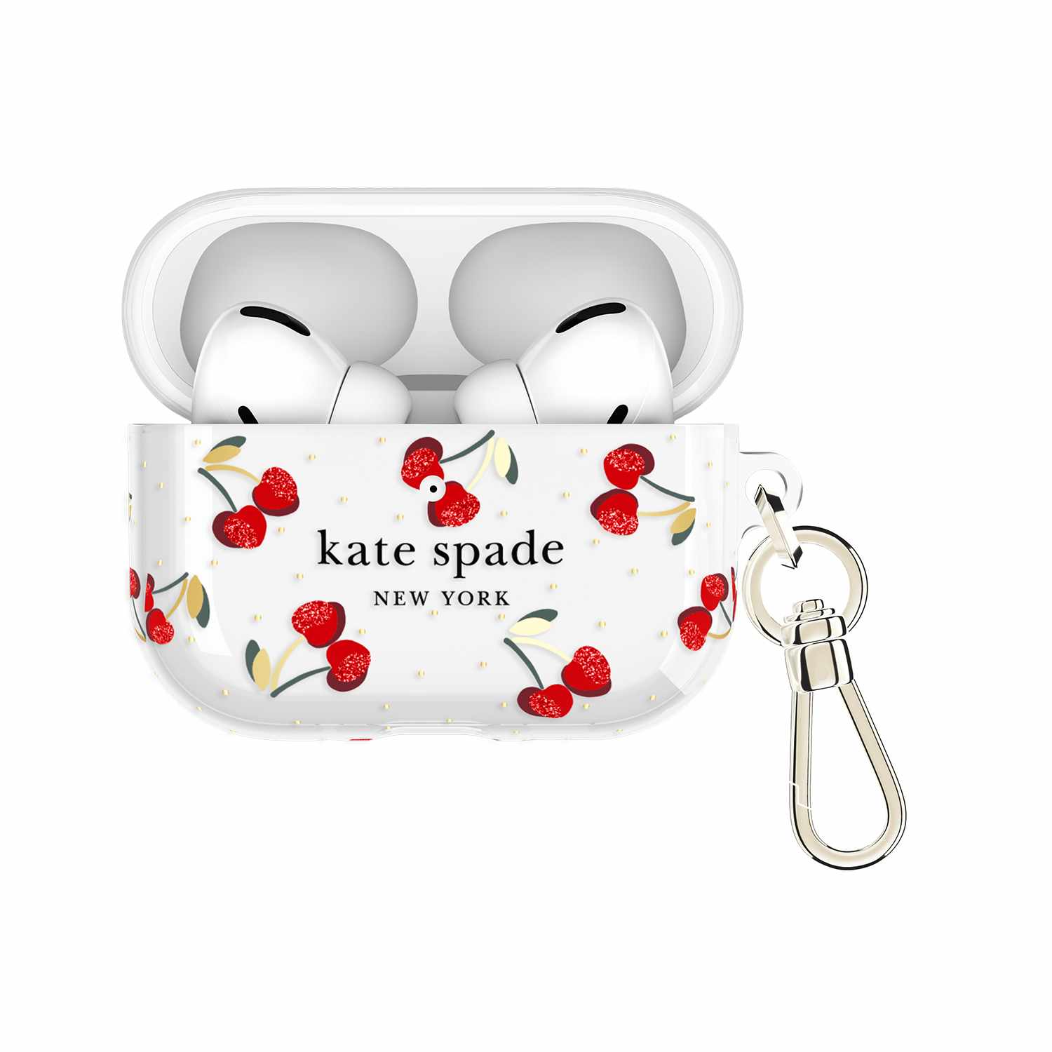 Kate Spade Protective Case with Gold Ring Clip Cherry Dot