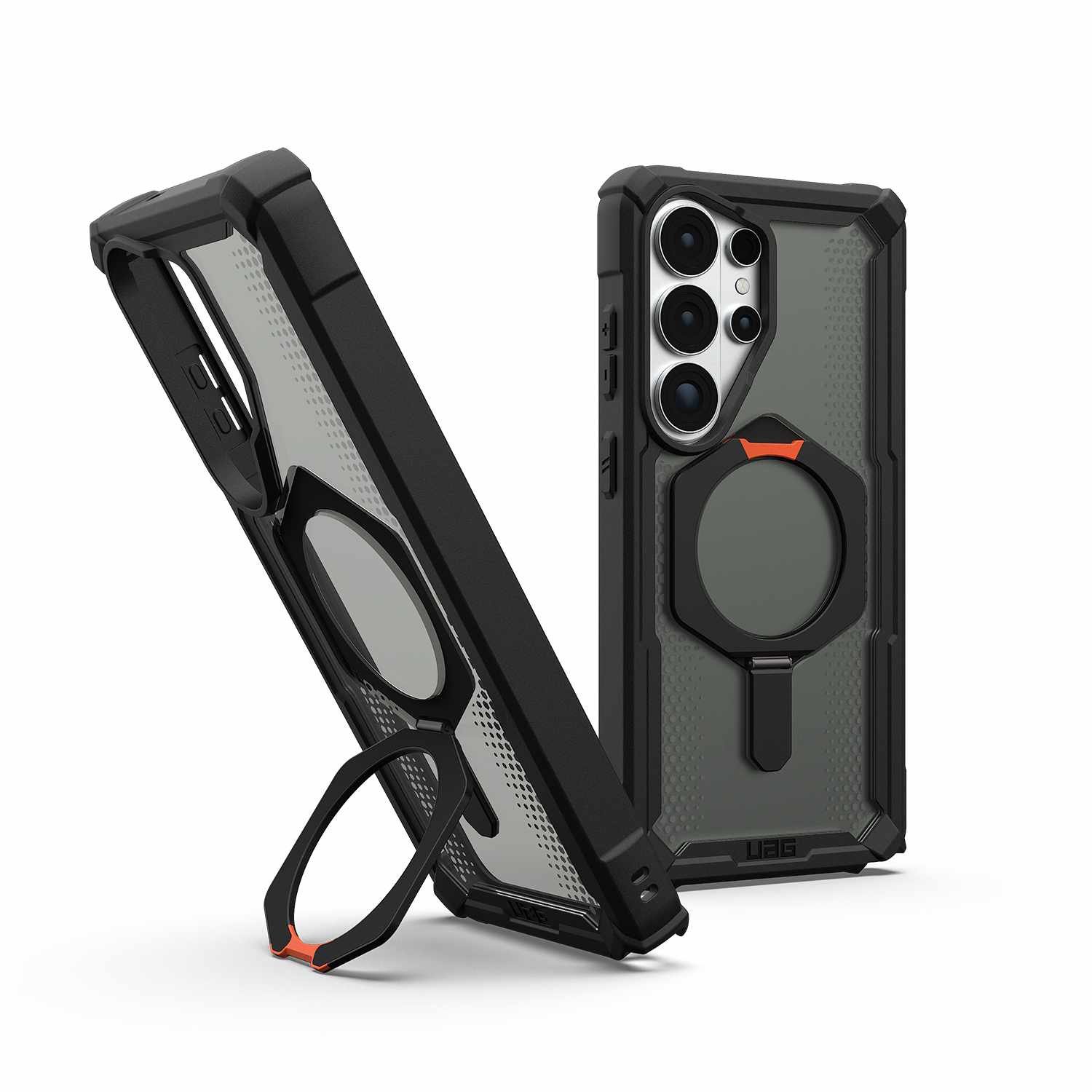 UAG Plasma XTE Rugged Kickstand Case with Magnets Black/Orange for Galaxy S26 Ultra