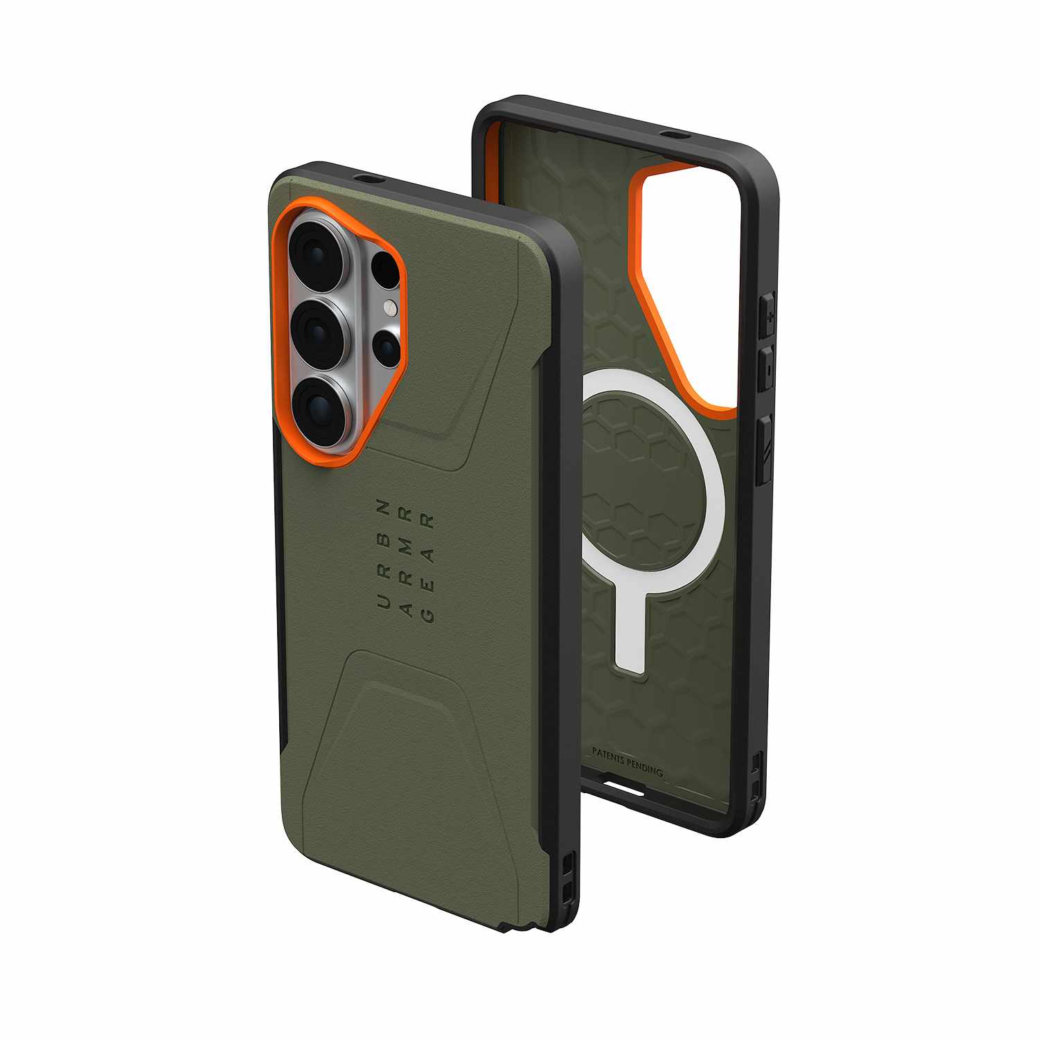 UAG Civilian Rugged Case with Magnets Olive Drab/Orange for Galaxy S26 Ultra