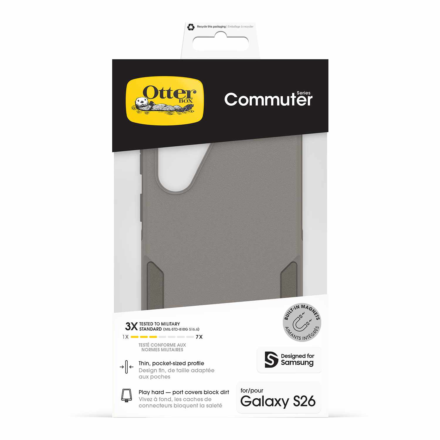 OtterBox Commuter Case with Magnets Grey Comfort for Galaxy S26