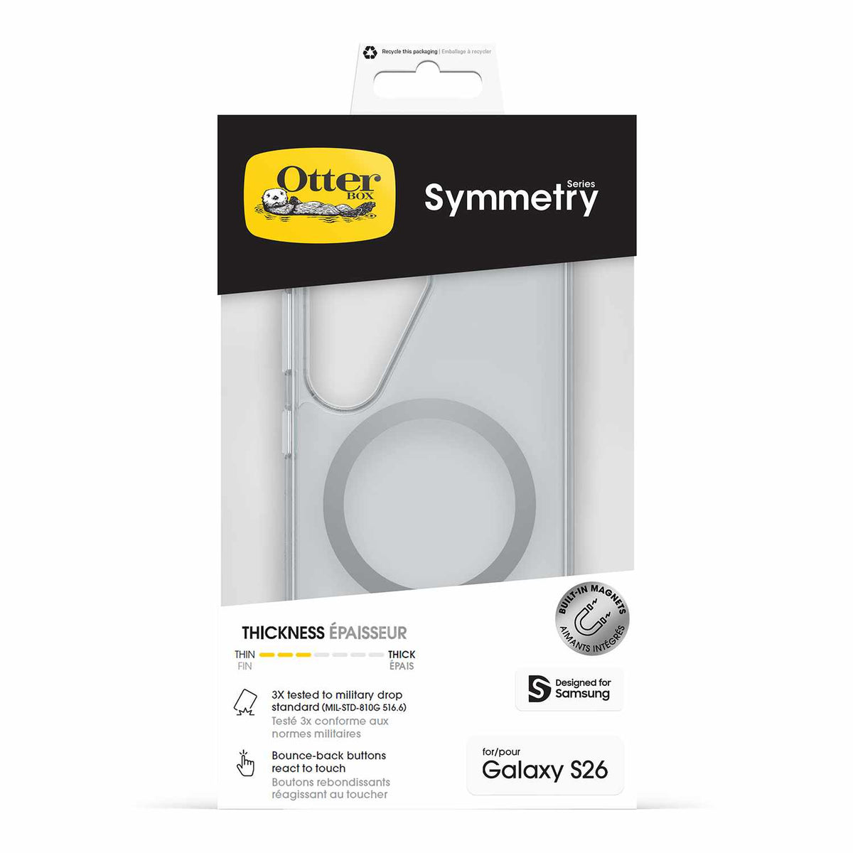 OtterBox Symmetry Clear Case with Magnets Clear for Galaxy S26