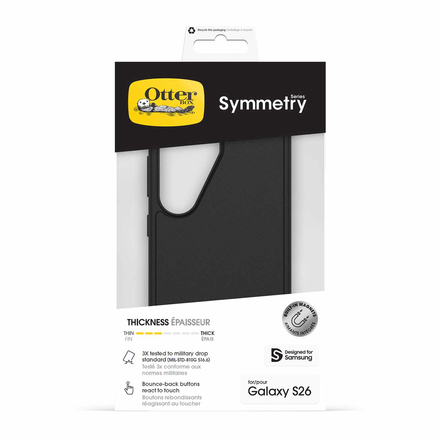 OtterBox Symmetry Case with Magnets Black for Galaxy S26