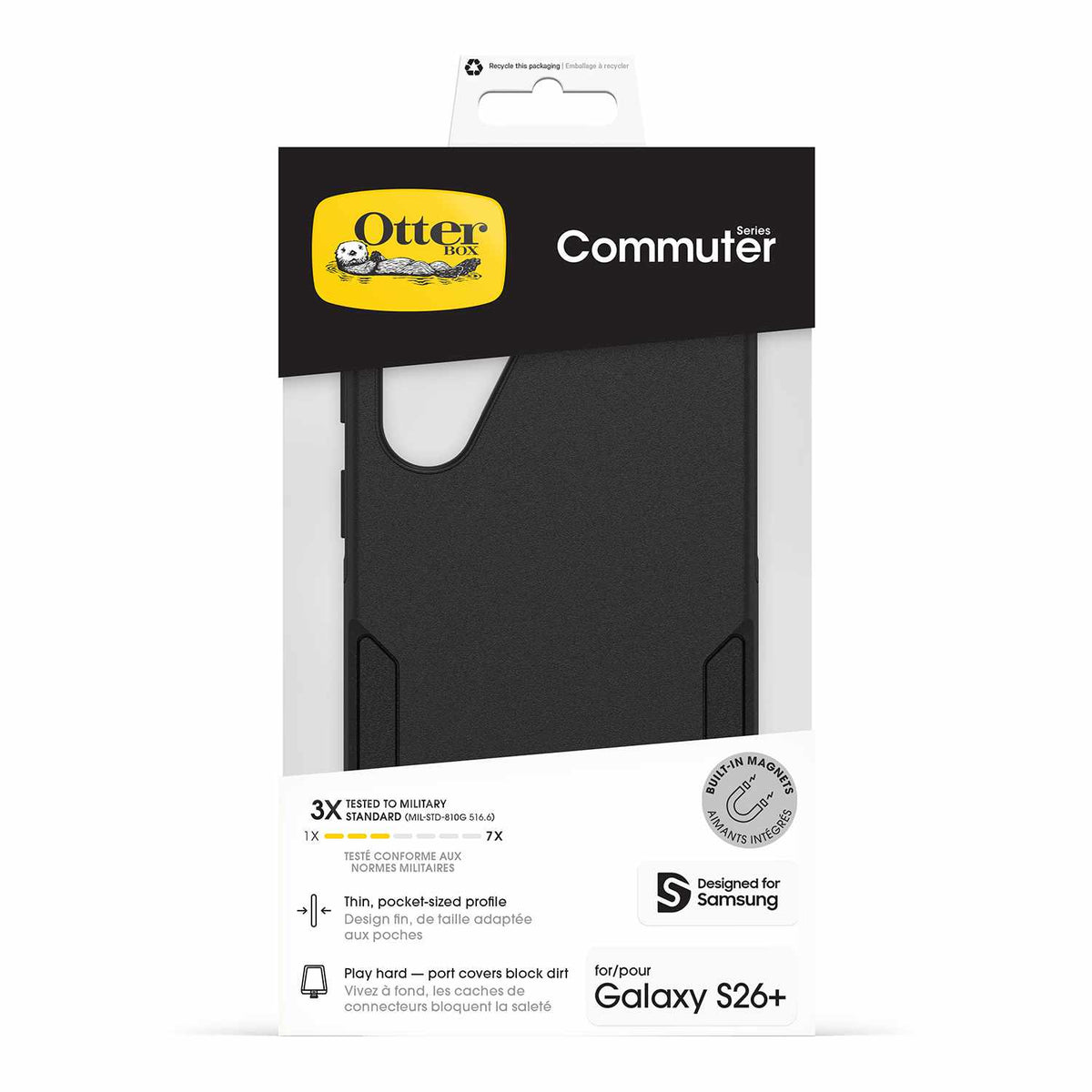 OtterBox Commuter Case with Magnets Black for Galaxy S26+