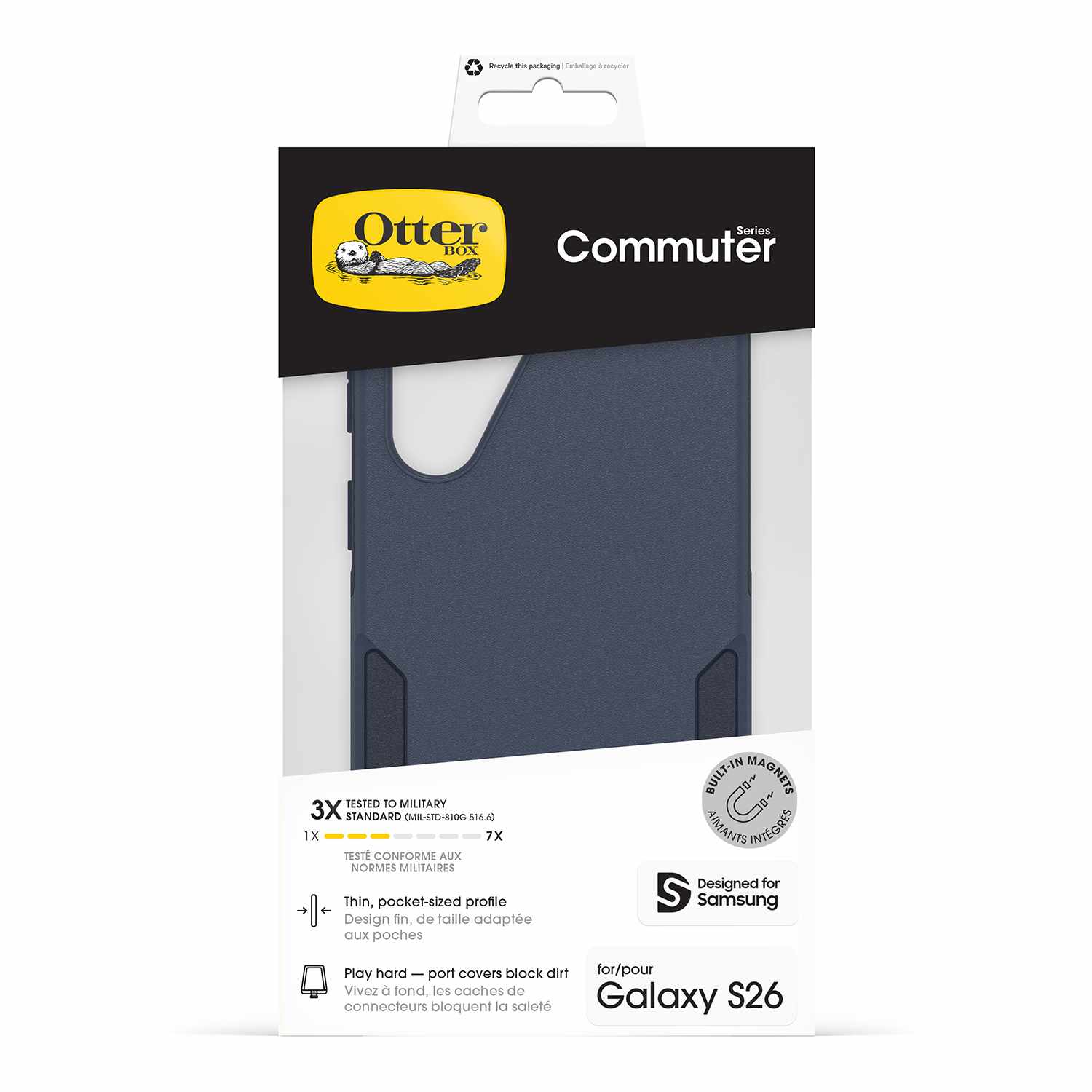 OtterBox Commuter Case with Magnets Blue Sentiment for Galaxy S26+