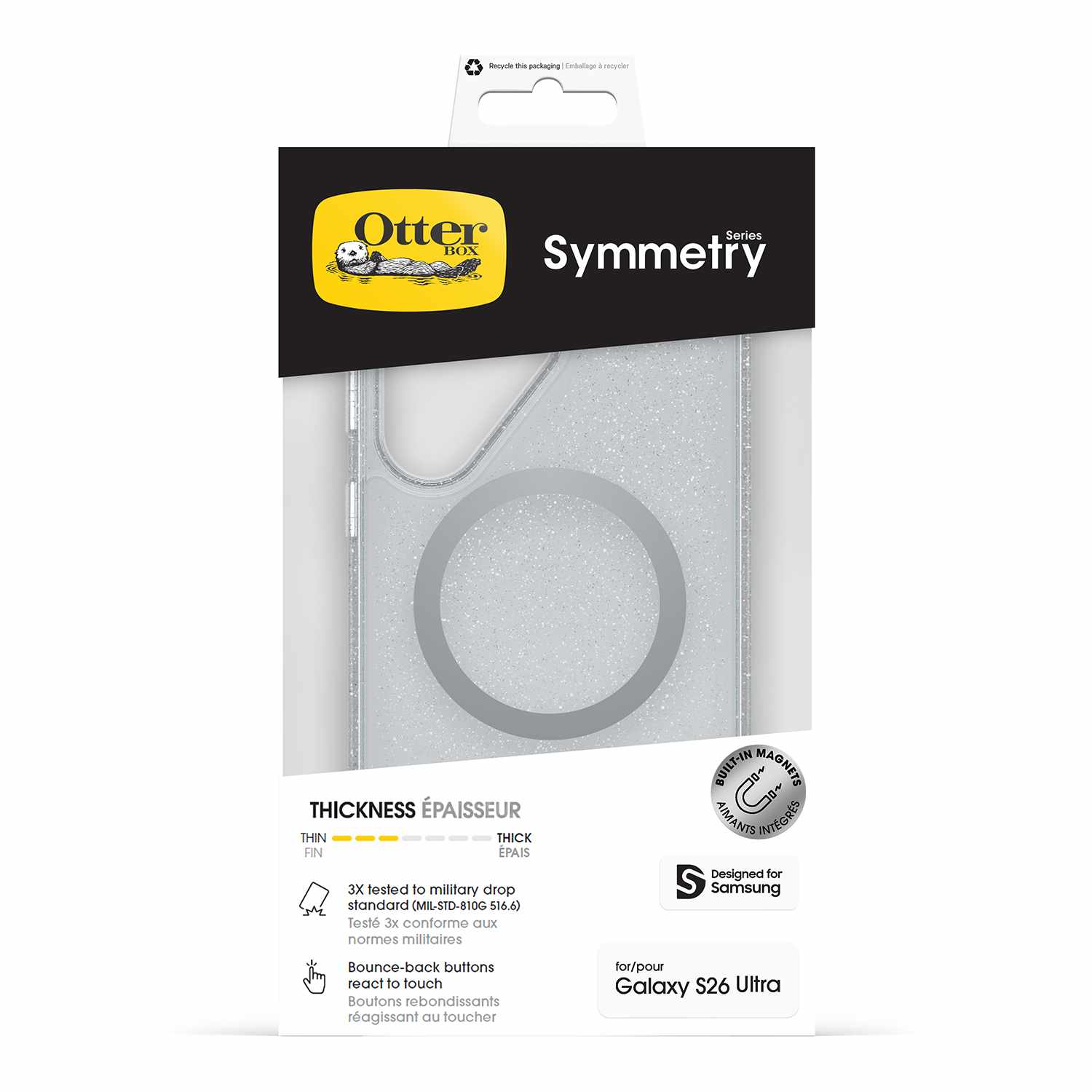 OtterBox Symmetry Clear Case with Magnets Stardust 4.0 for Galaxy S26 Ultra