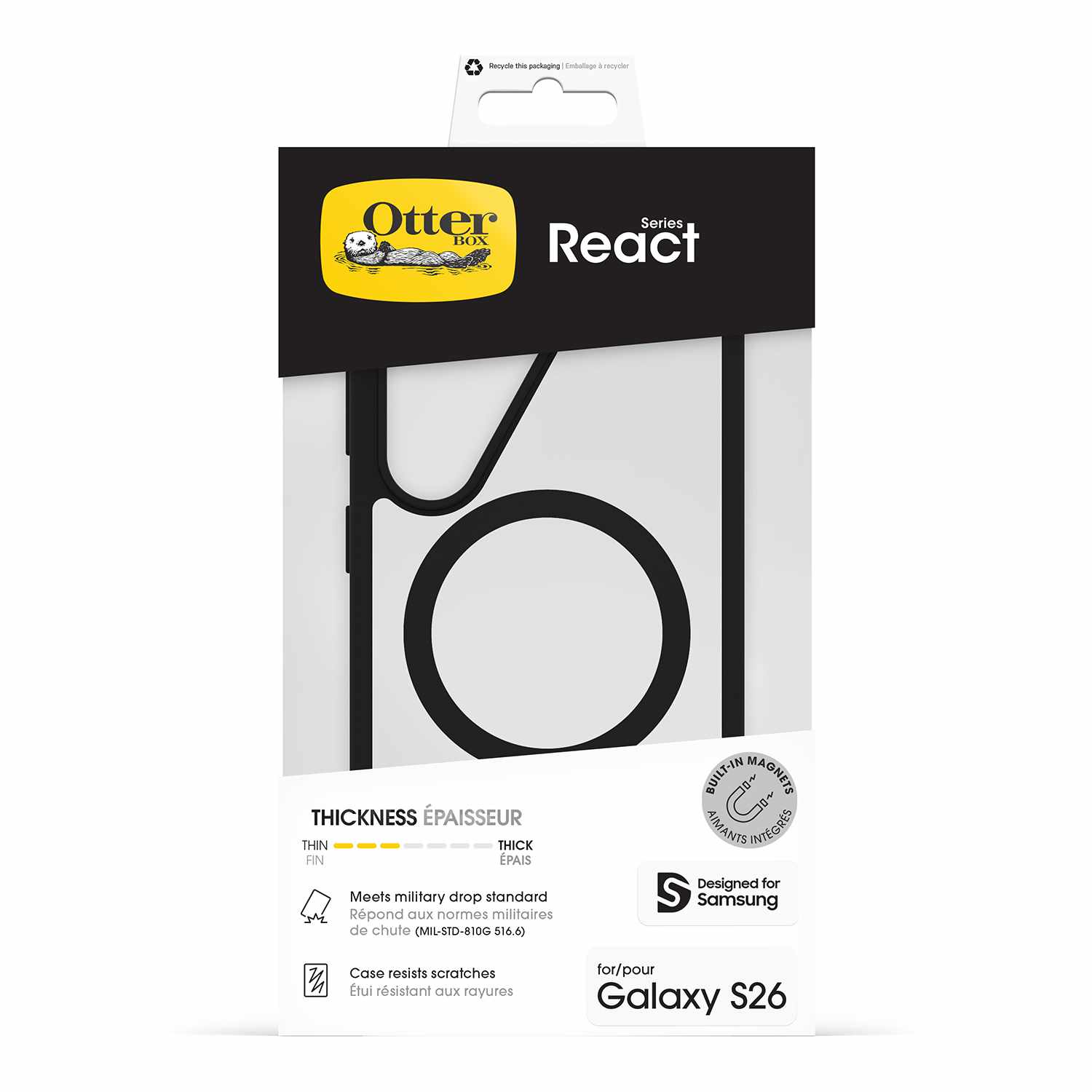 OtterBox Profile Case with Magnets Black Crystal for Galaxy S26