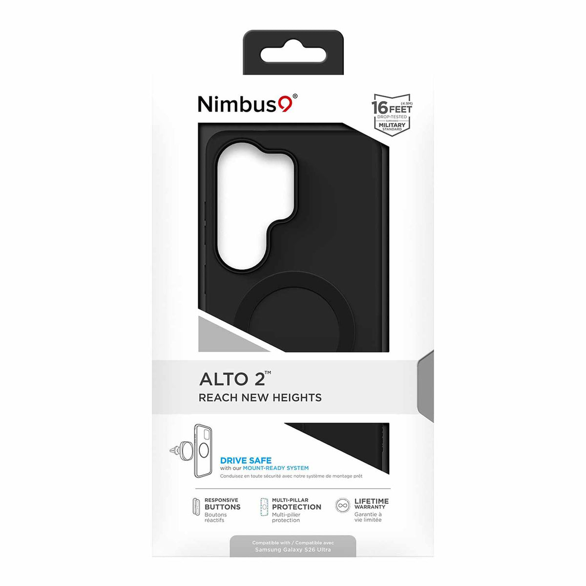 Nimbus9 Alto 2 Case with Magnets Black for Galaxy S26 Ultra