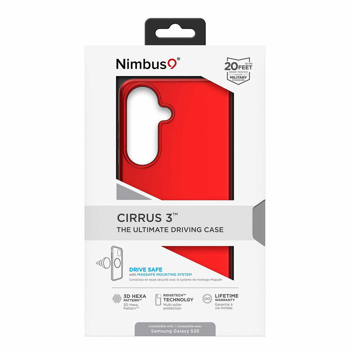 Nimbus9 Cirrus 3 Case with Magnets Crimson for Galaxy S26