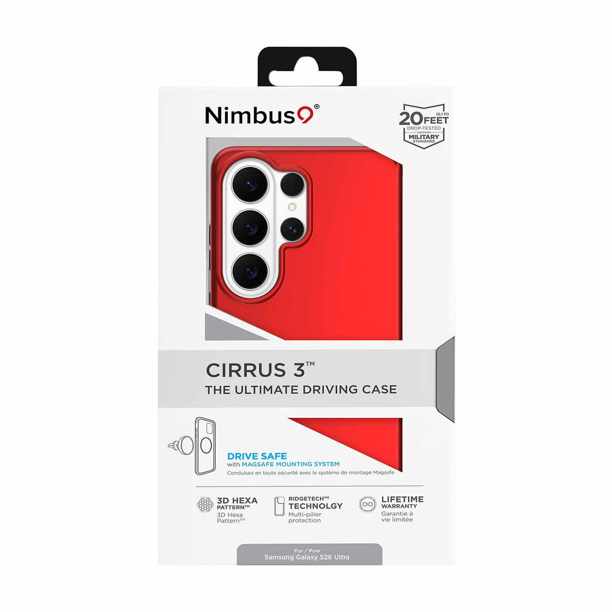 Nimbus9 Cirrus 3 Case with Magnets Crimson for Galaxy S26 Ultra