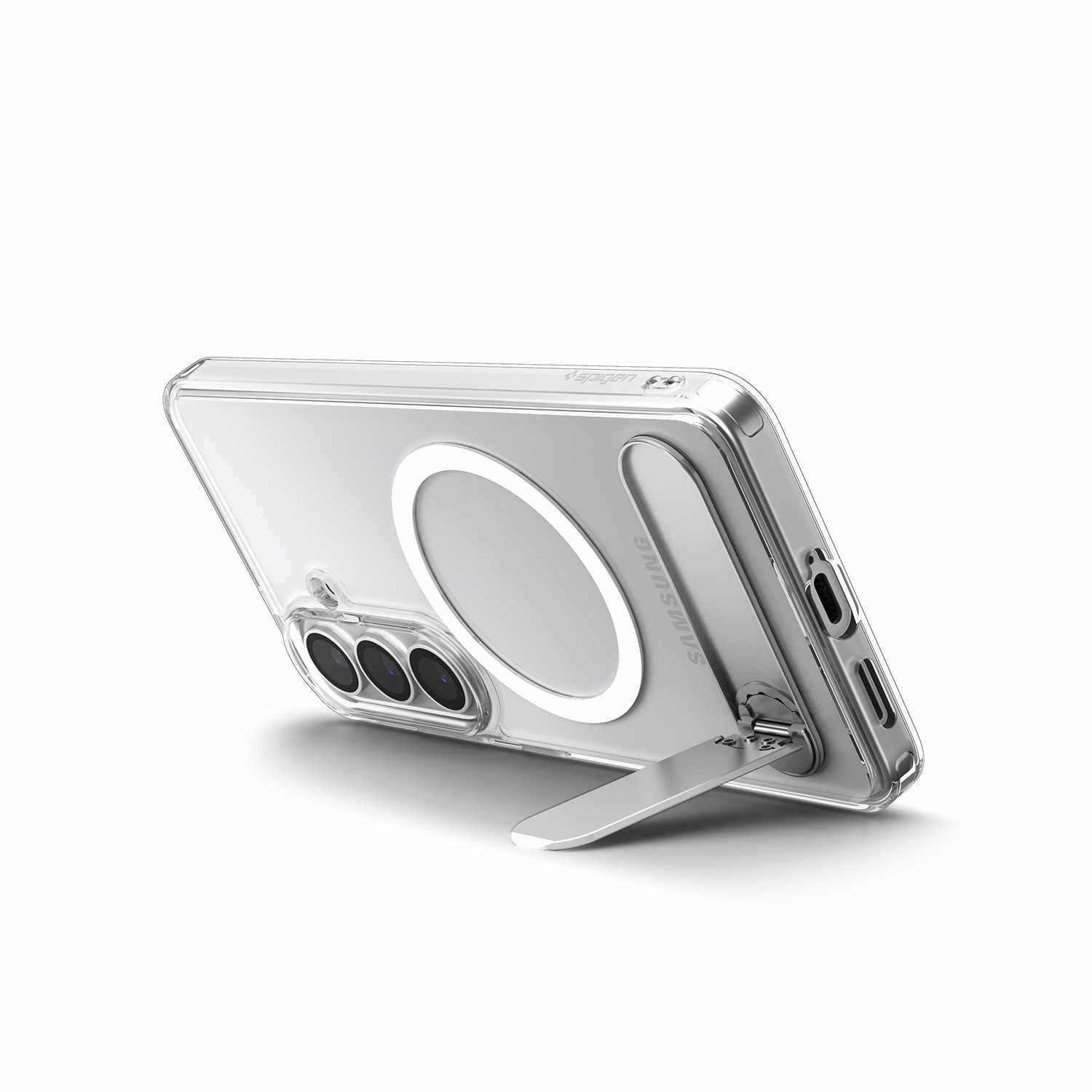 Spigen Slim Armor Essential S Case with Magnets Clear White for Galaxy S26
