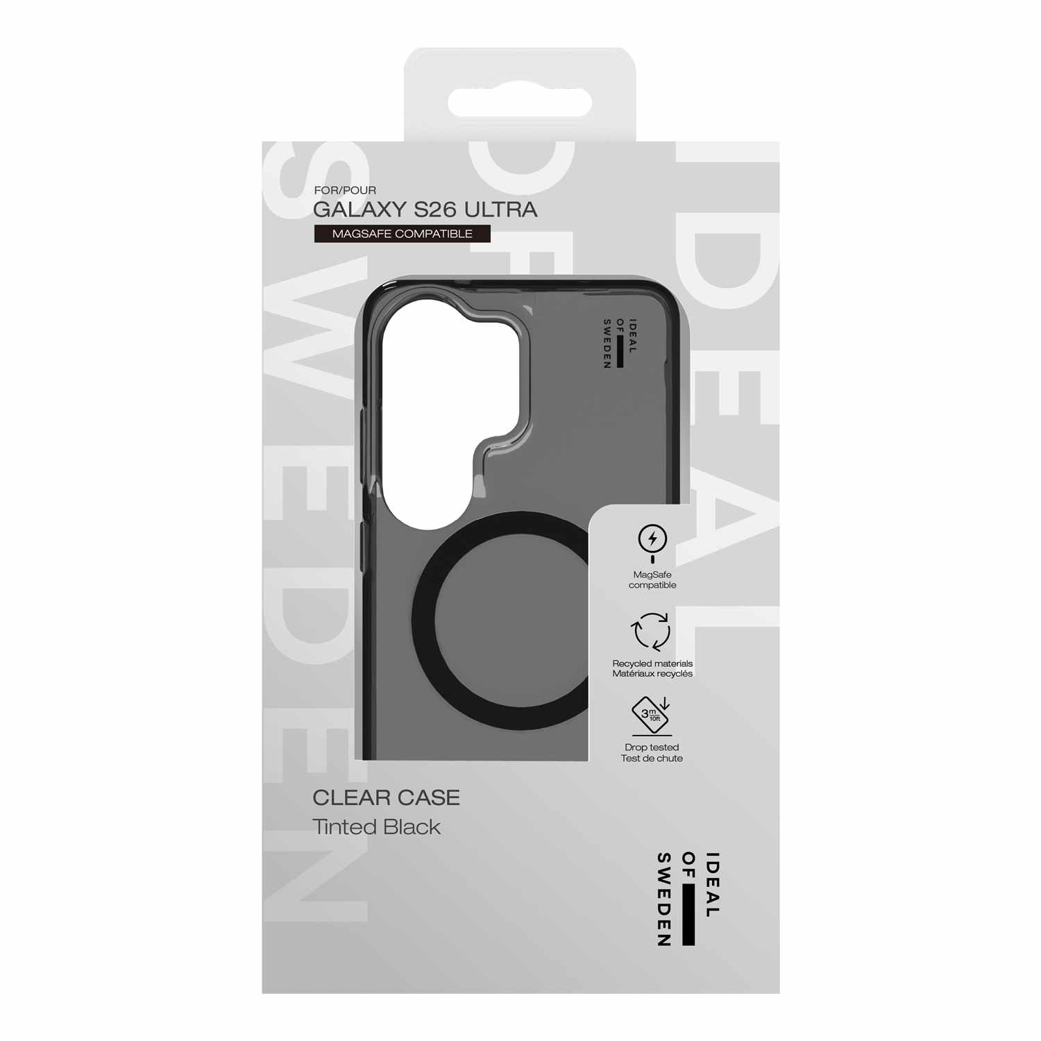 Ideal of Sweden Clear Case with Magnets Tinted Black for Galaxy S26 Ultra