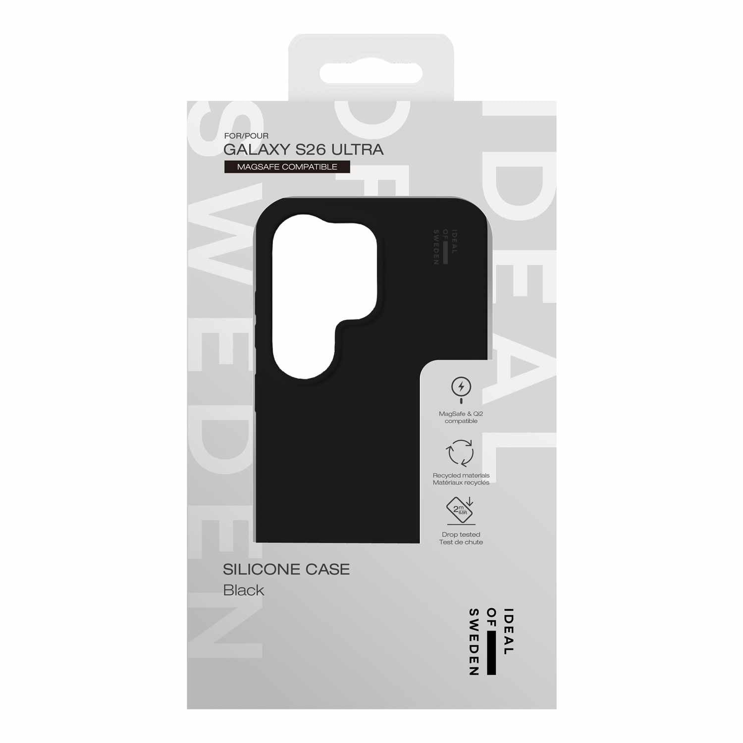 Ideal of Sweden Silicone Case Compatible with Magnets Black for Galaxy S26 Ultra