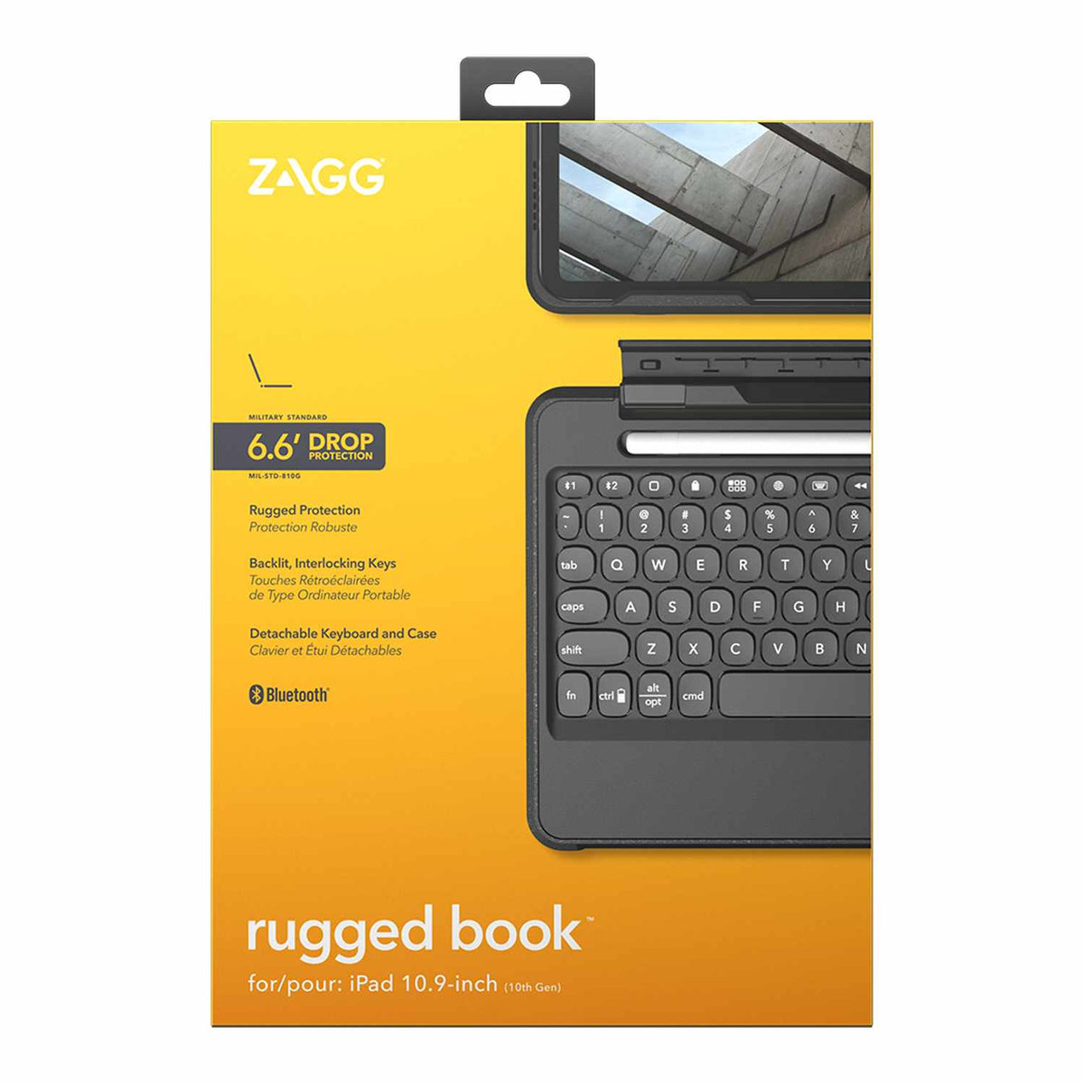 ZAGG Rugged Book Wireless Keyboard and Case Black for iPad 11 A16