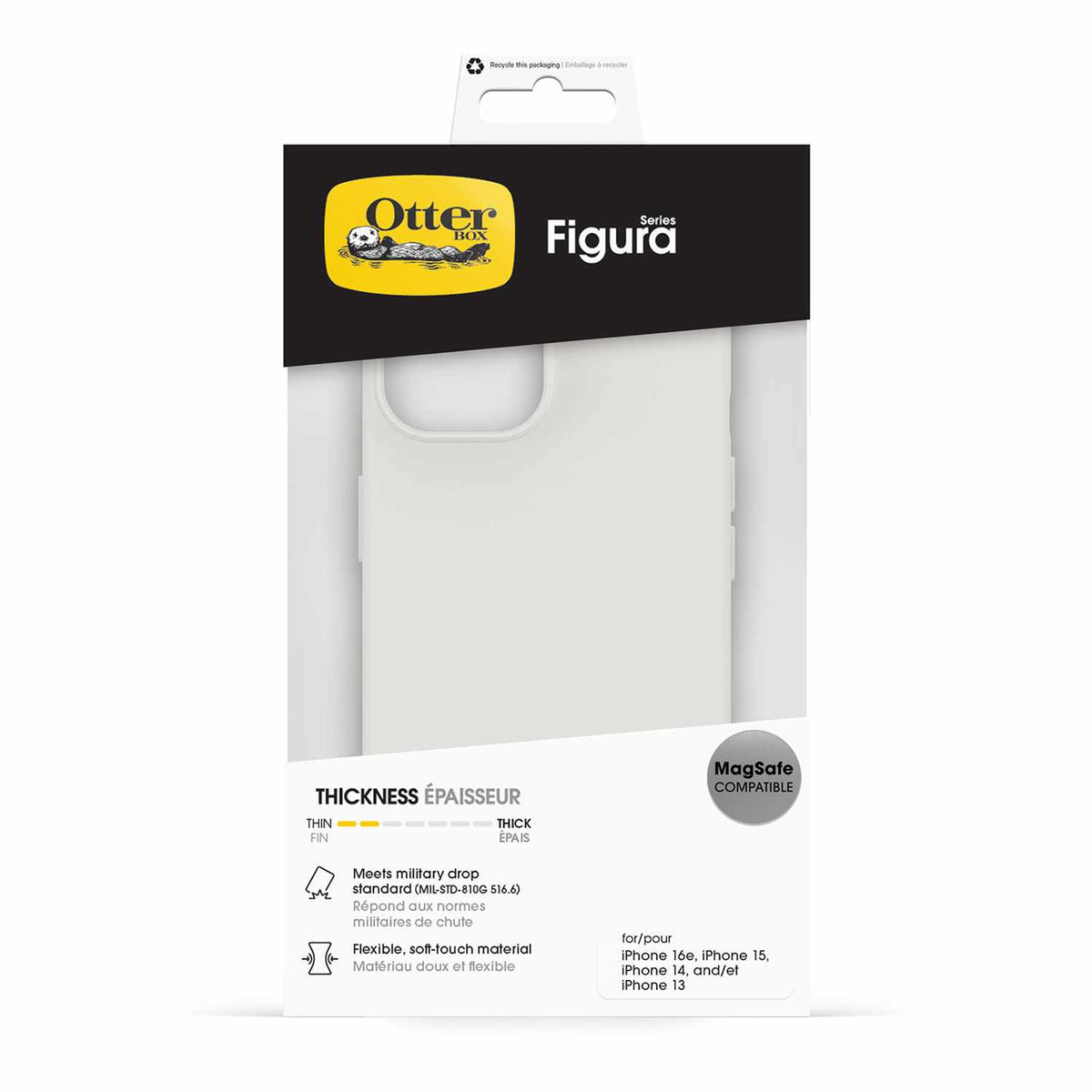 OtterBox Figura Case Crema White for iPhone 17e, iPhone 16e, iPhone 15, iPhone 14, iPhone 13