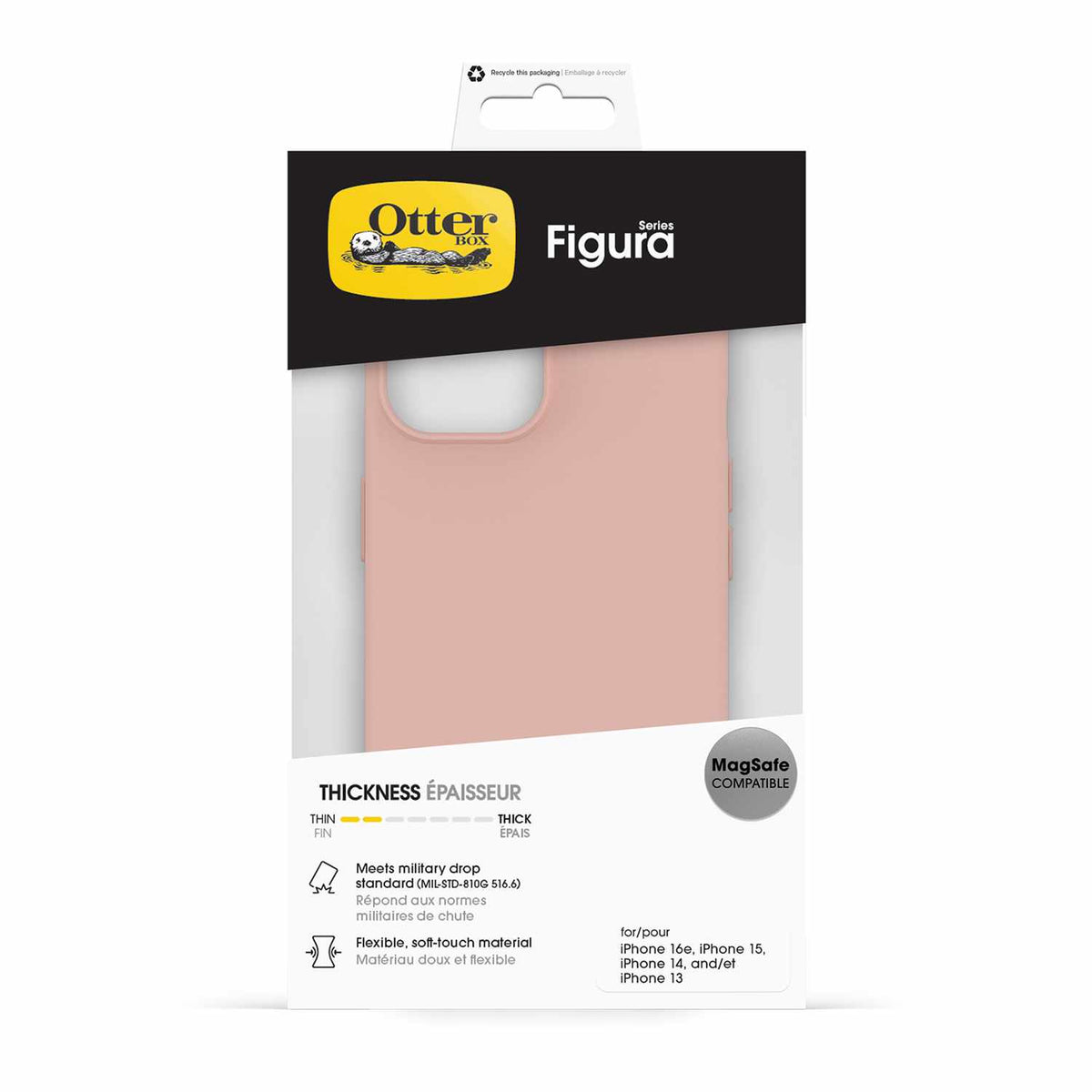 OtterBox Figura Case Rose Smoke for iPhone 17e, iPhone 16e, iPhone 15, iPhone 14, iPhone 13