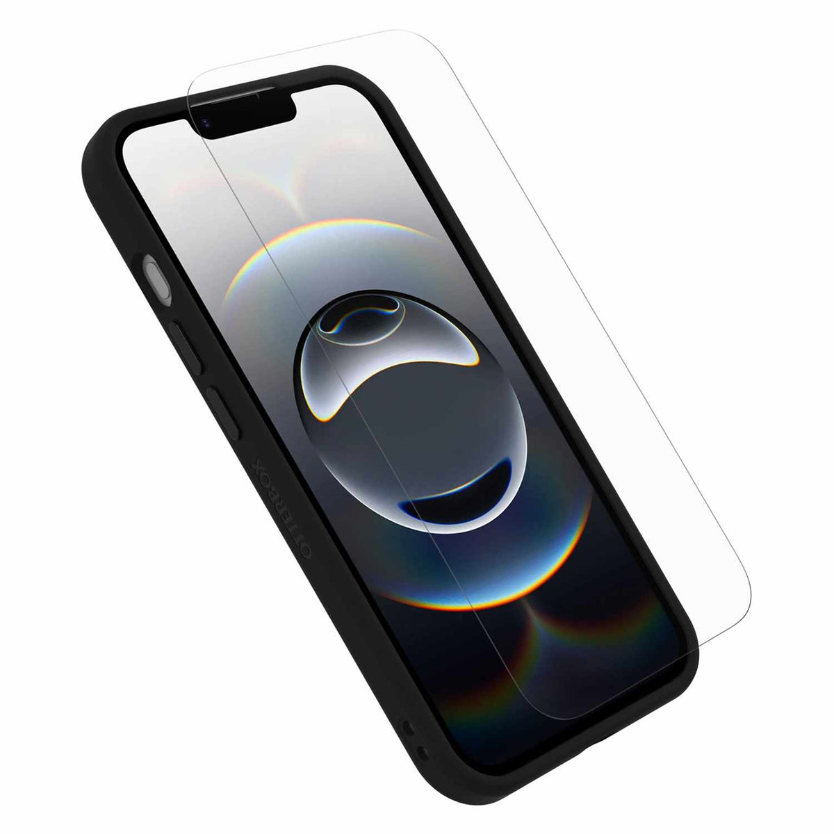 OtterBox Figura Case Black and Glass Screen Protector Bundle for iPhone 17e, iPhone 16e, iPhone 15, iPhone 14, iPhone 13