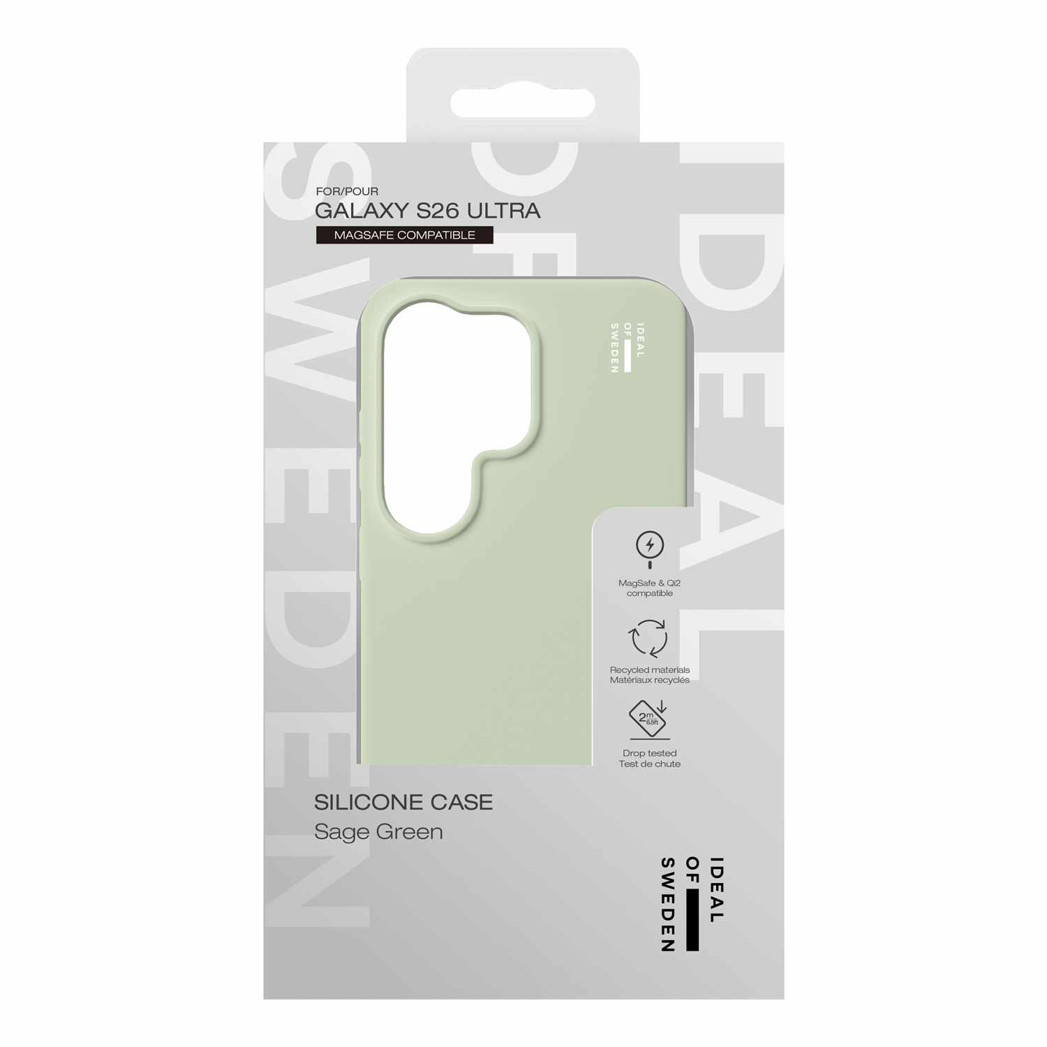 Ideal of Sweden Silicone Case with Magnets Sage Green for Galaxy S26 Ultra