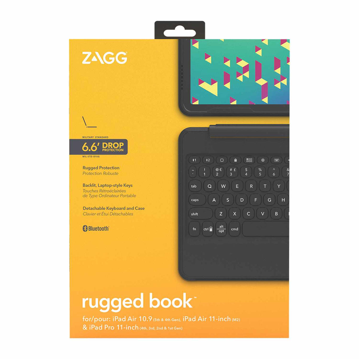 ZAGG Rugged Book Tablet Keyboard Case Black for iPad Air 11 M4