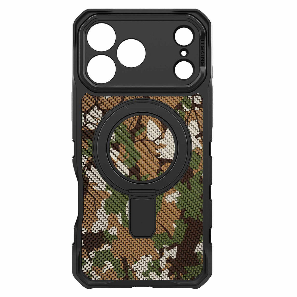 ITSKINS Supreme_R Stand Nylon MagSafe Case Camouflage Green for iPhone 17 Pro Max