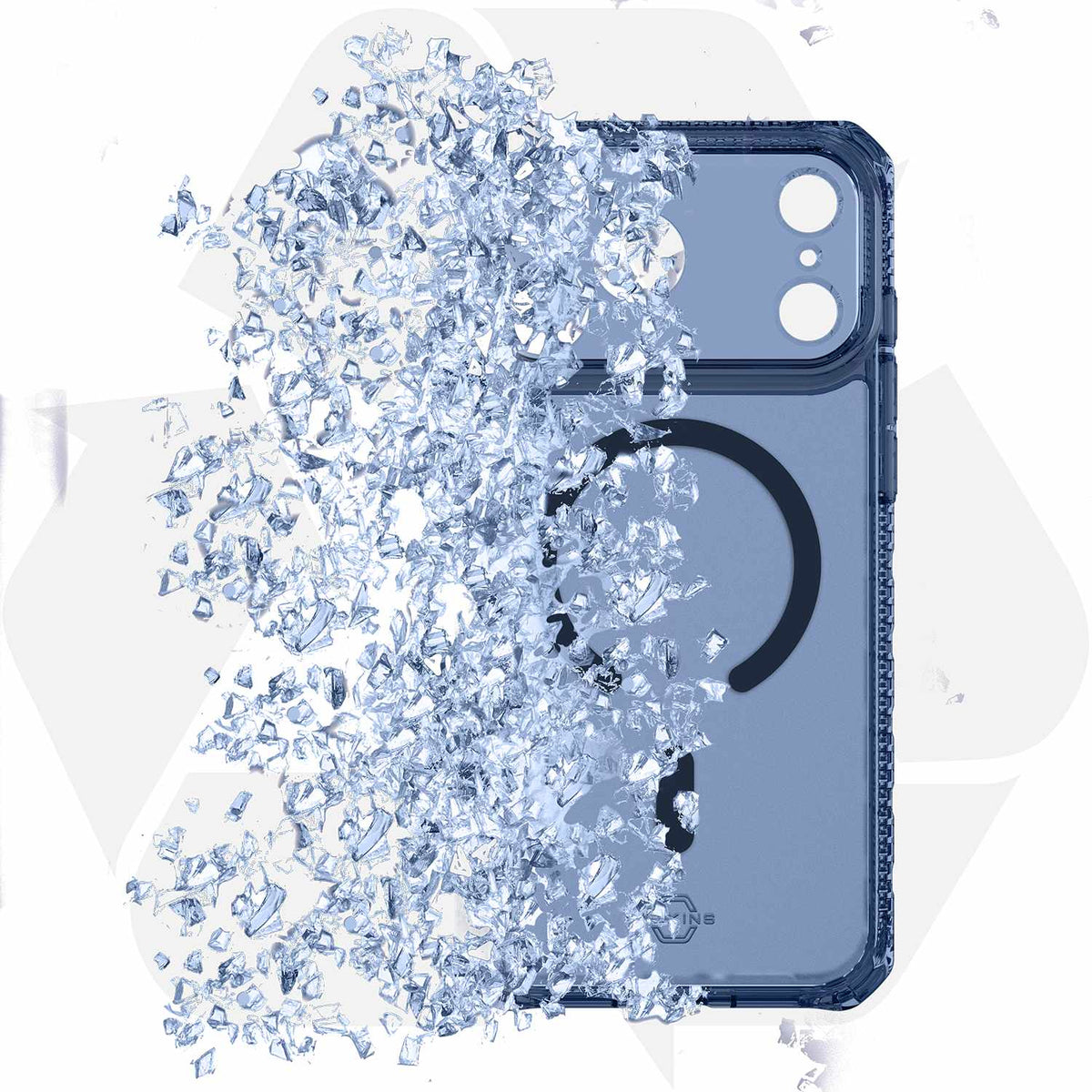 ITSKINS Hybrid_R Vapor MagSafe Case Navy Blue for iPhone 17 Pro