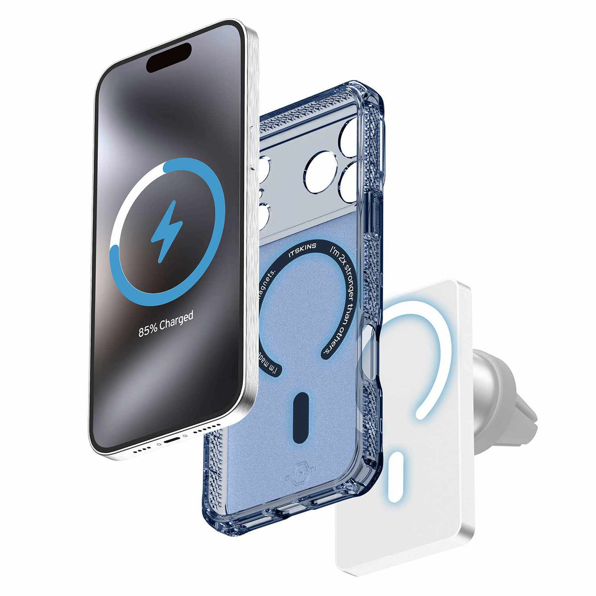 ITSKINS Hybrid_R Vapor MagSafe Case Navy Blue for iPhone 17 Pro