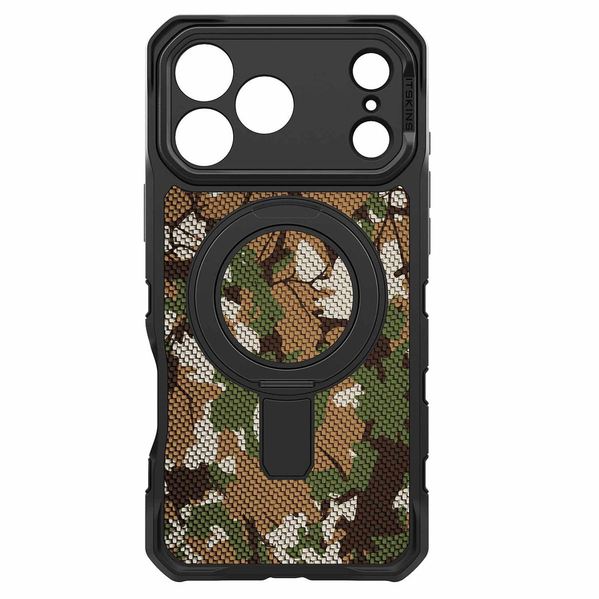 ITSKINS Supreme_R Stand Nylon MagSafe Case Camouflage Green for iPhone 17 Pro
