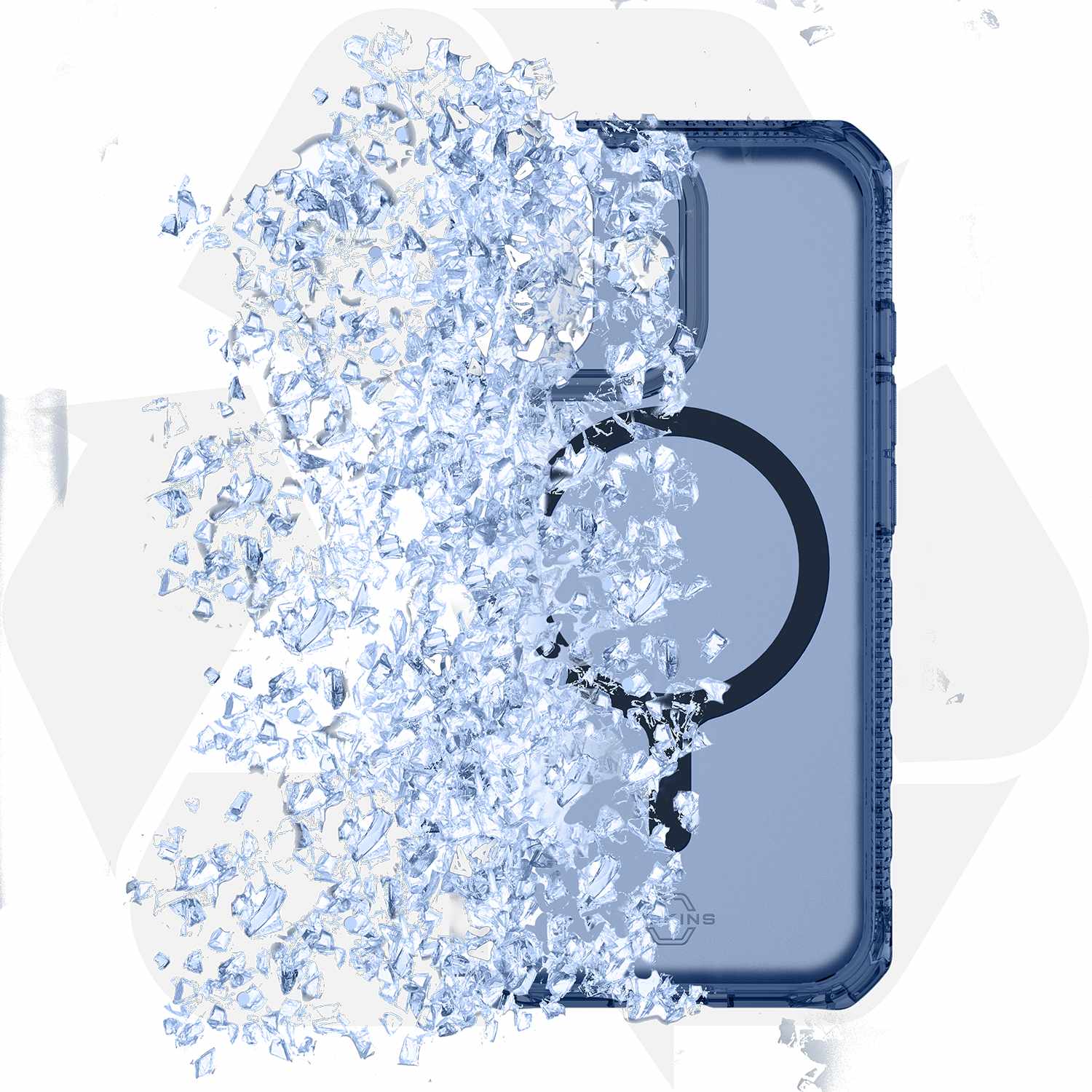 ITSKINS Hybrid_R Vapor MagSafe Case Navy Blue for iPhone 17
